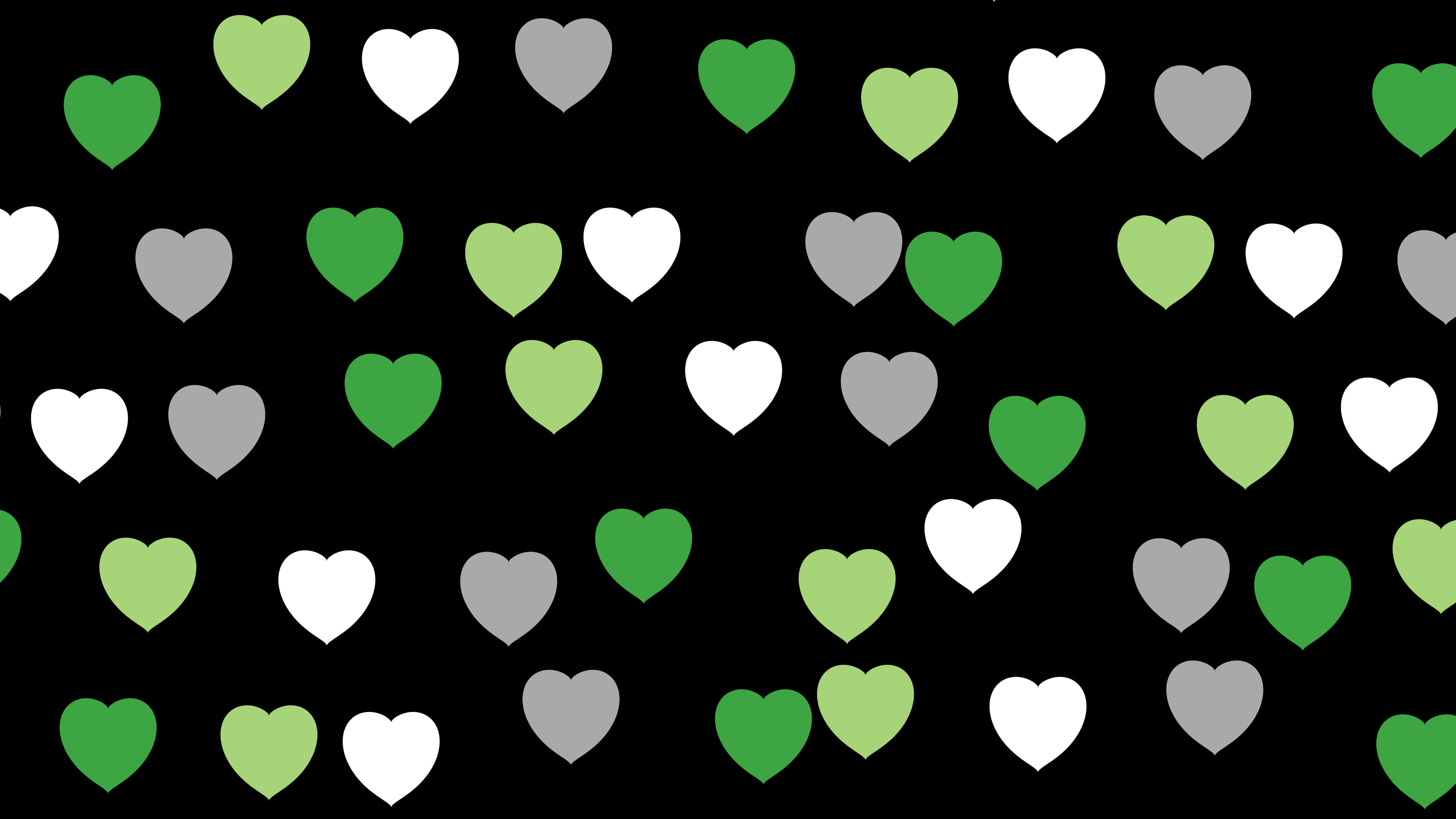 Aromantic Pride Heart Pattern desktop wallpaper in 4K