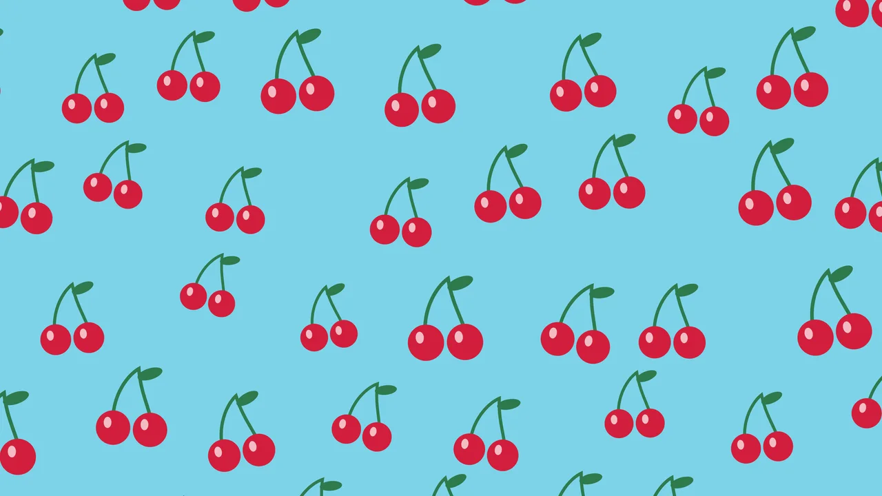 Beach Cherry Pattern desktop wallpaper in 4K