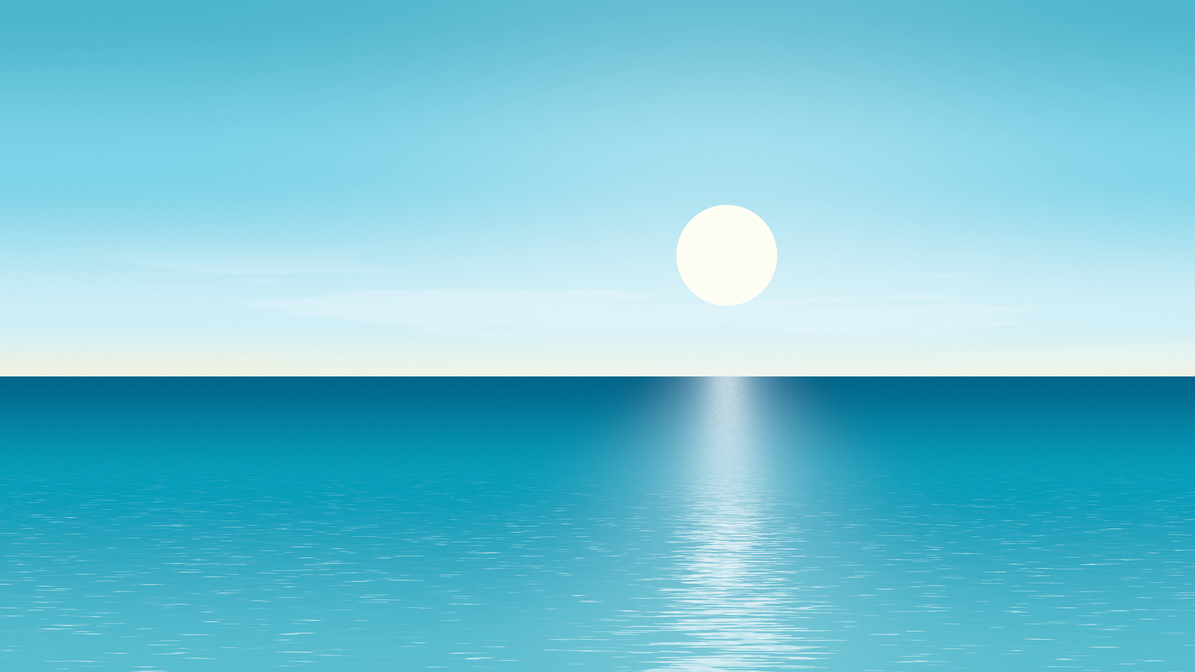 Beach Ocean Horizon desktop wallpaper in 4K