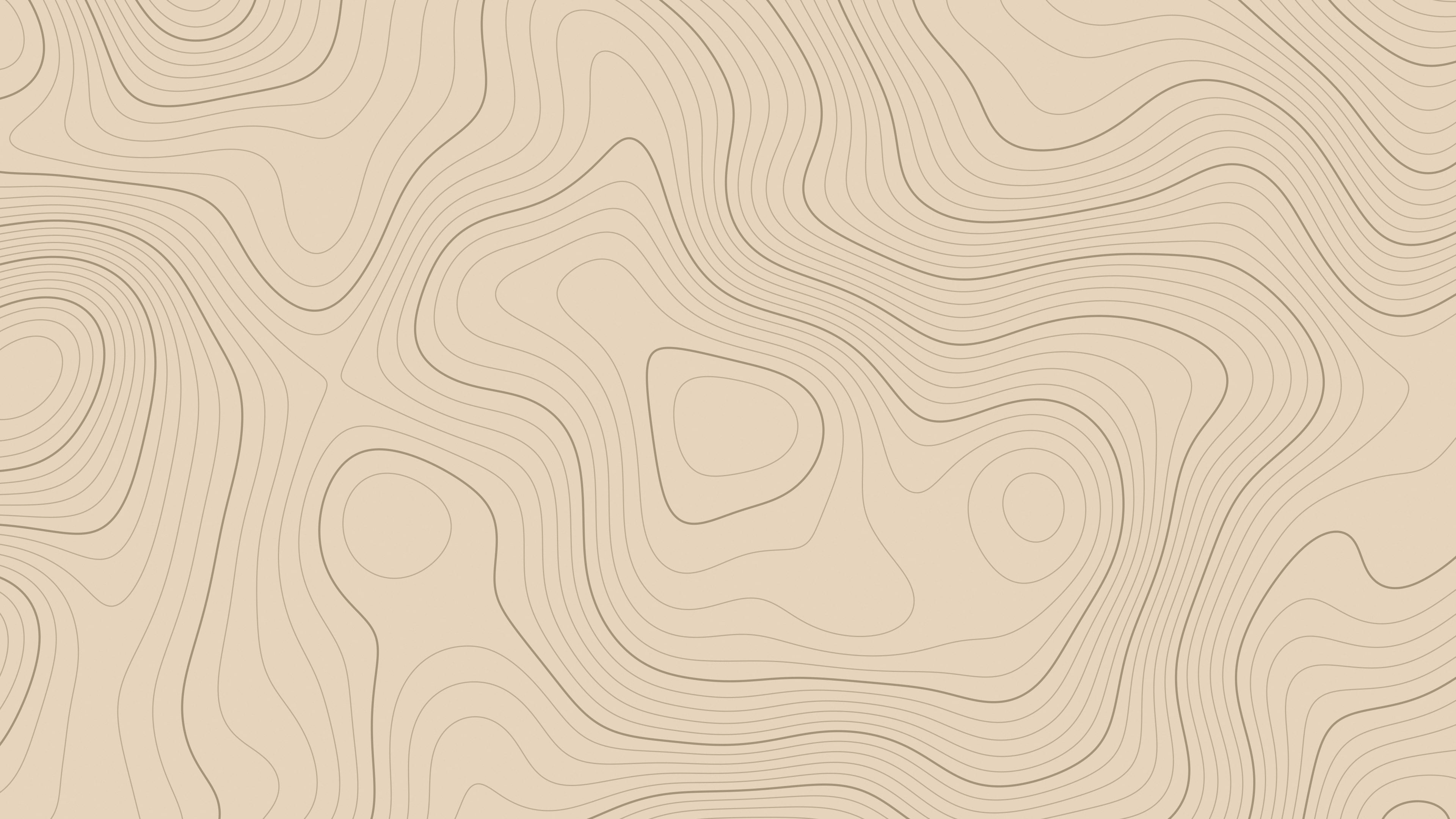 Beige and Brown Topographic Line desktop wallpaper in 4K