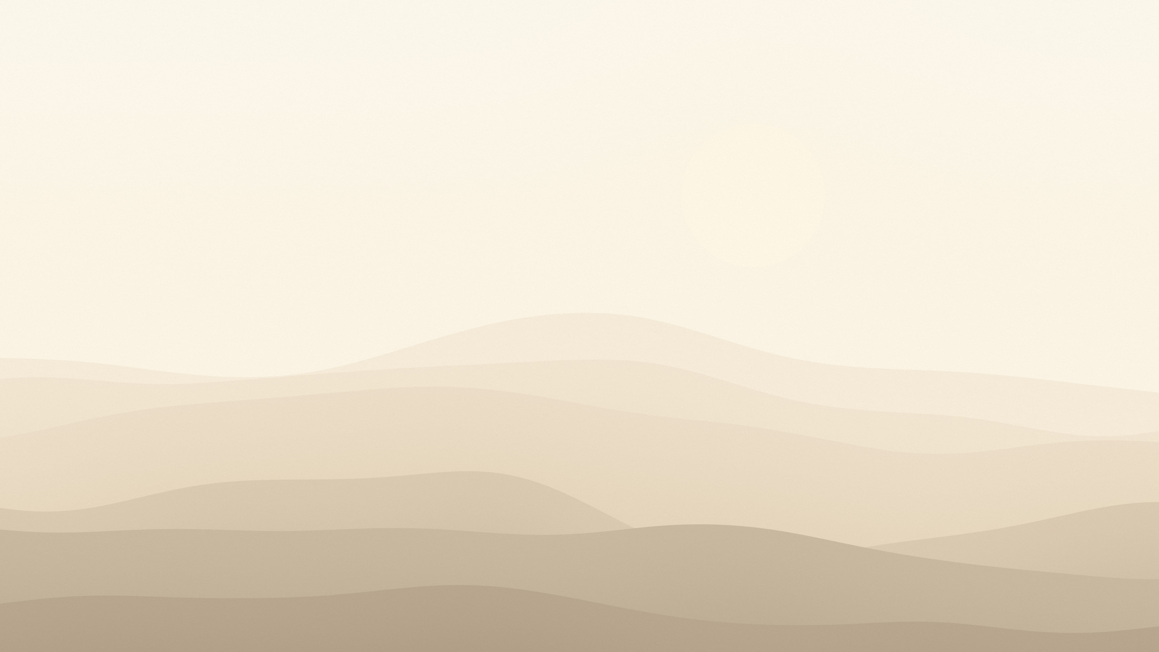 Beige and Cream Minimalist Desert Dunes desktop wallpaper in 4K
