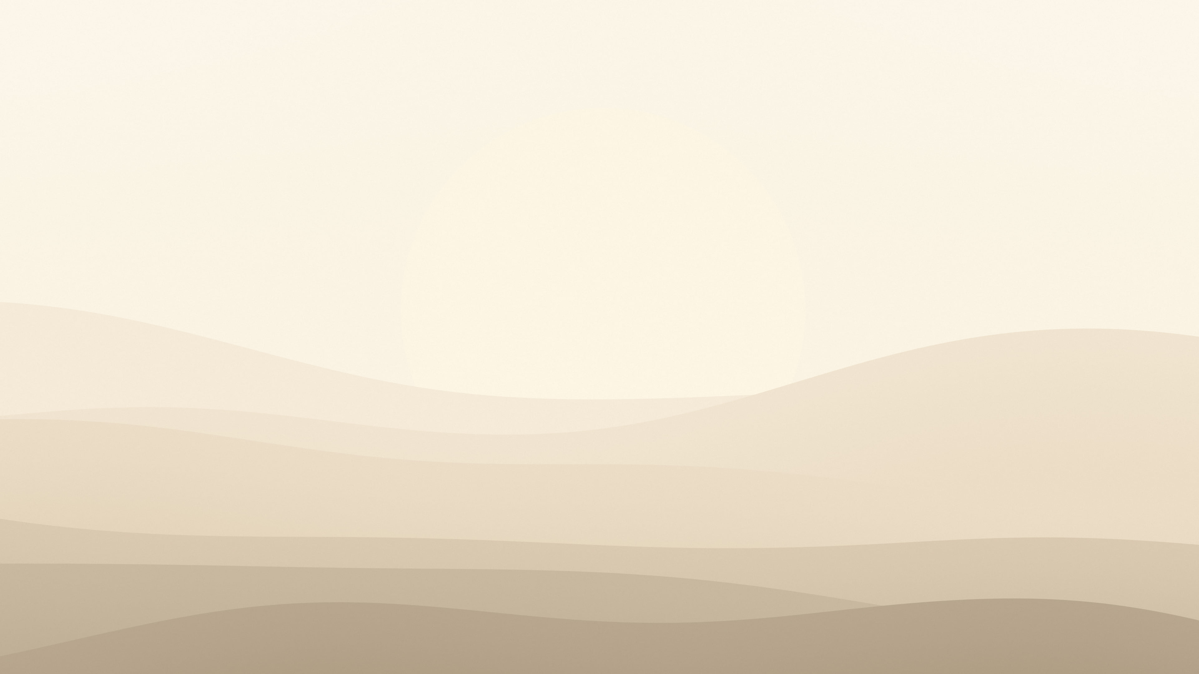Beige and Cream Minimalist Sunset Hills desktop wallpaper in 4K
