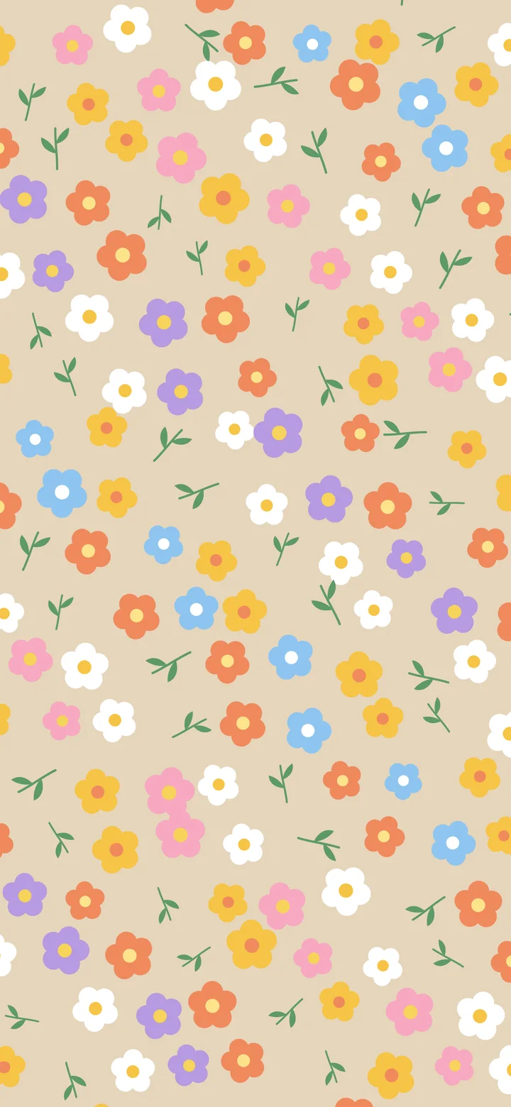 Beige Ditsy Floral Pattern wallpaper for iPhone and Android