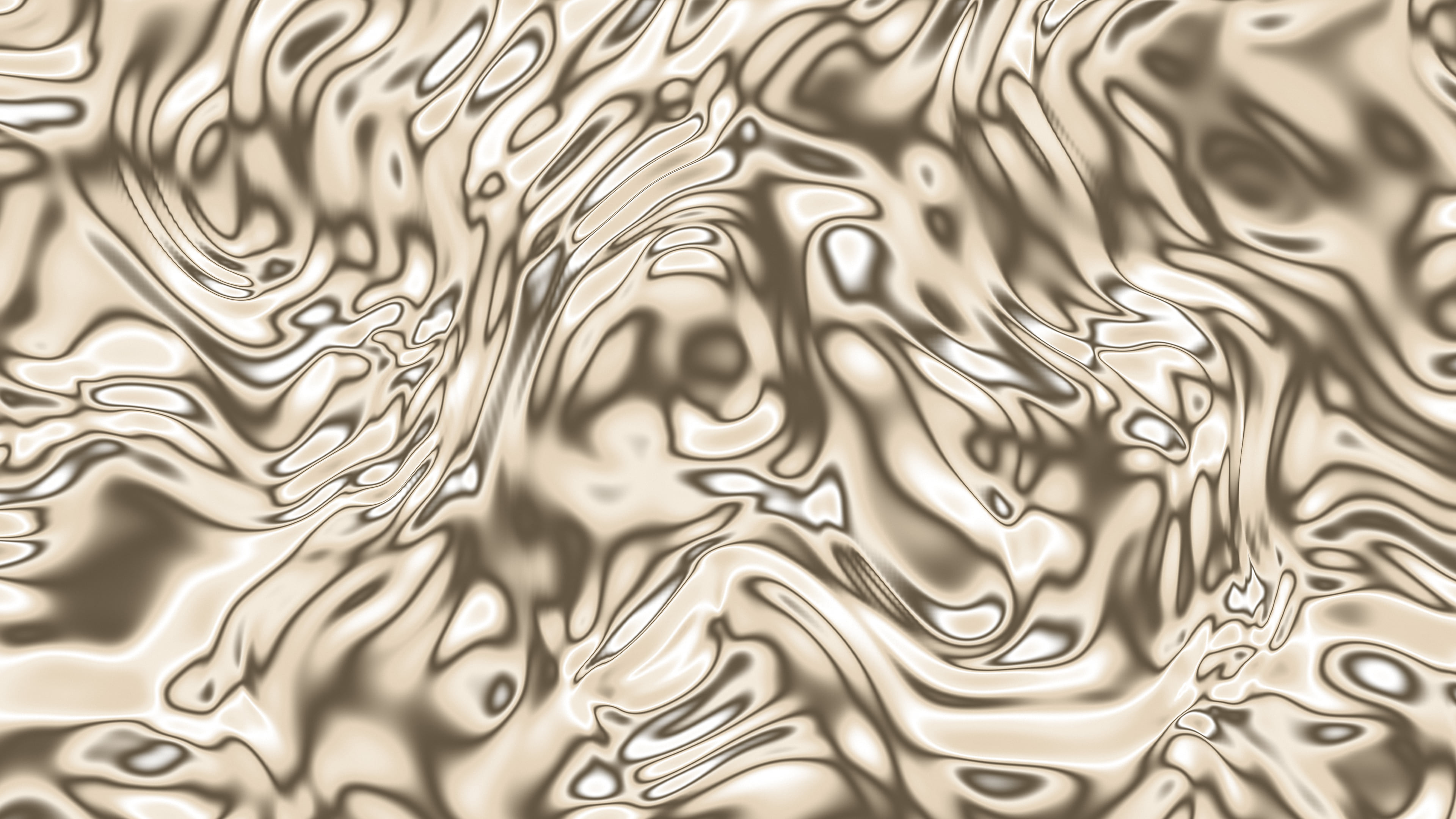 Beige Liquid Chrome desktop wallpaper in 4K