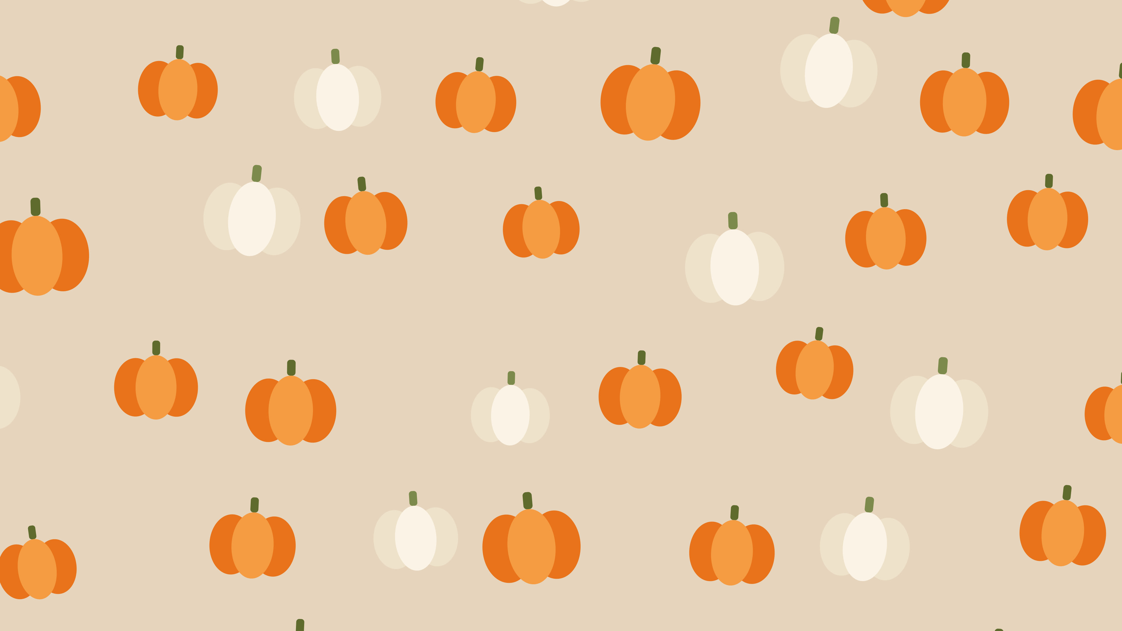 Beige Pumpkin Pattern desktop wallpaper in 4K