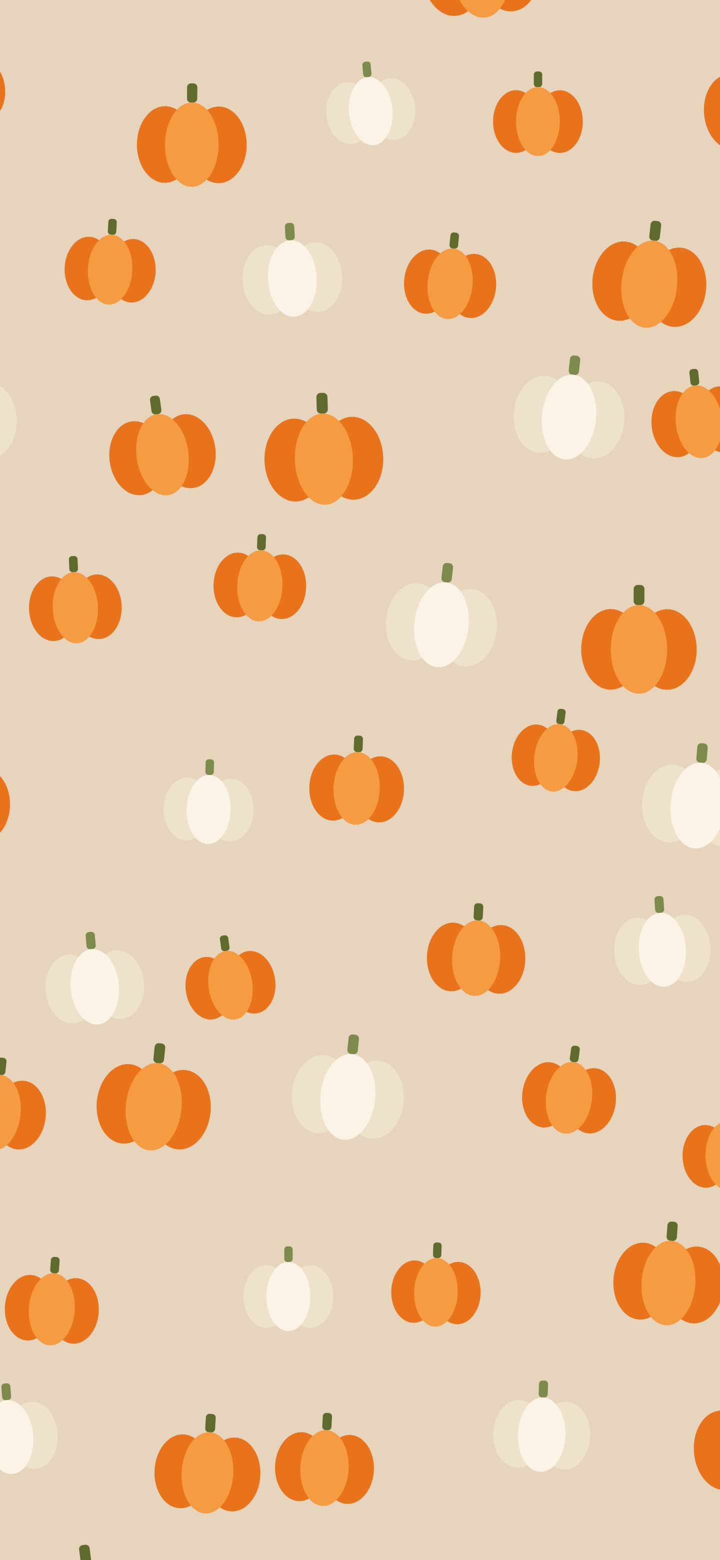 Beige Pumpkin Pattern wallpaper for iPhone and Android