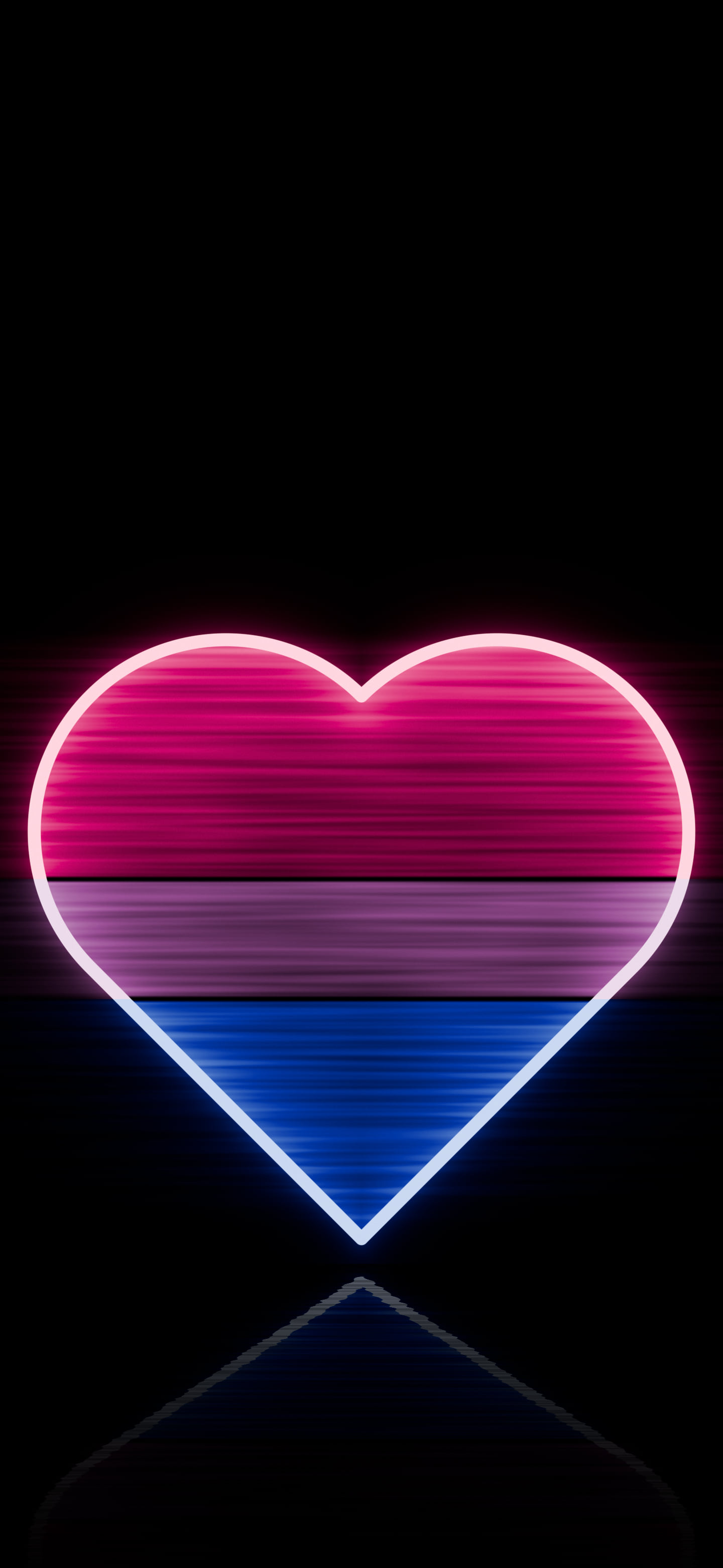 Bisexual Neon Heart Pride Flag wallpaper for iPhone and Android