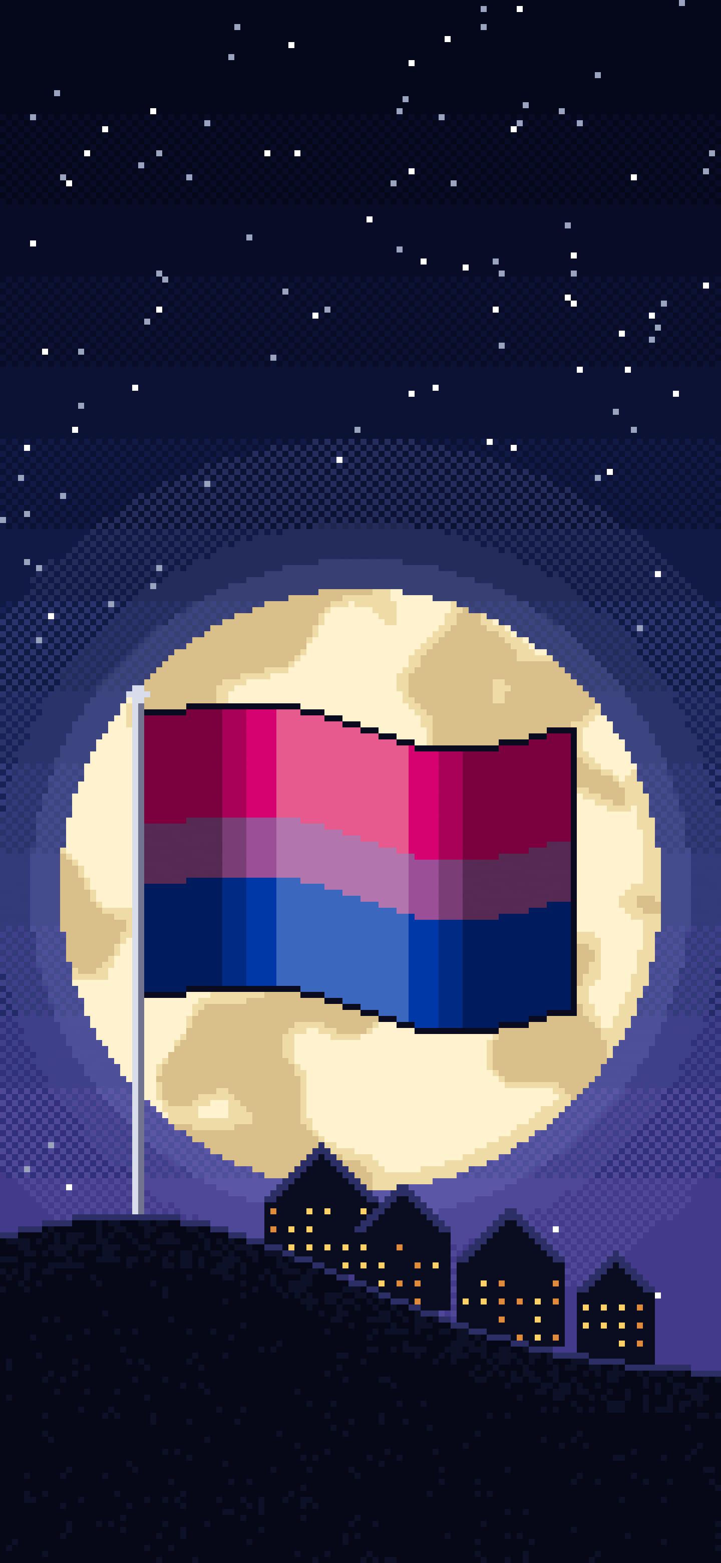 Bisexual Pixel Art Pride Flag wallpaper for iPhone and Android