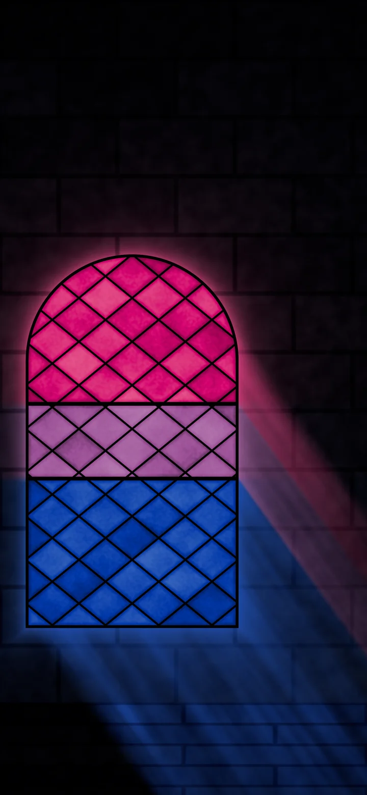 Bisexual Stained Glass Pride Flag wallpaper for iPhone and Android