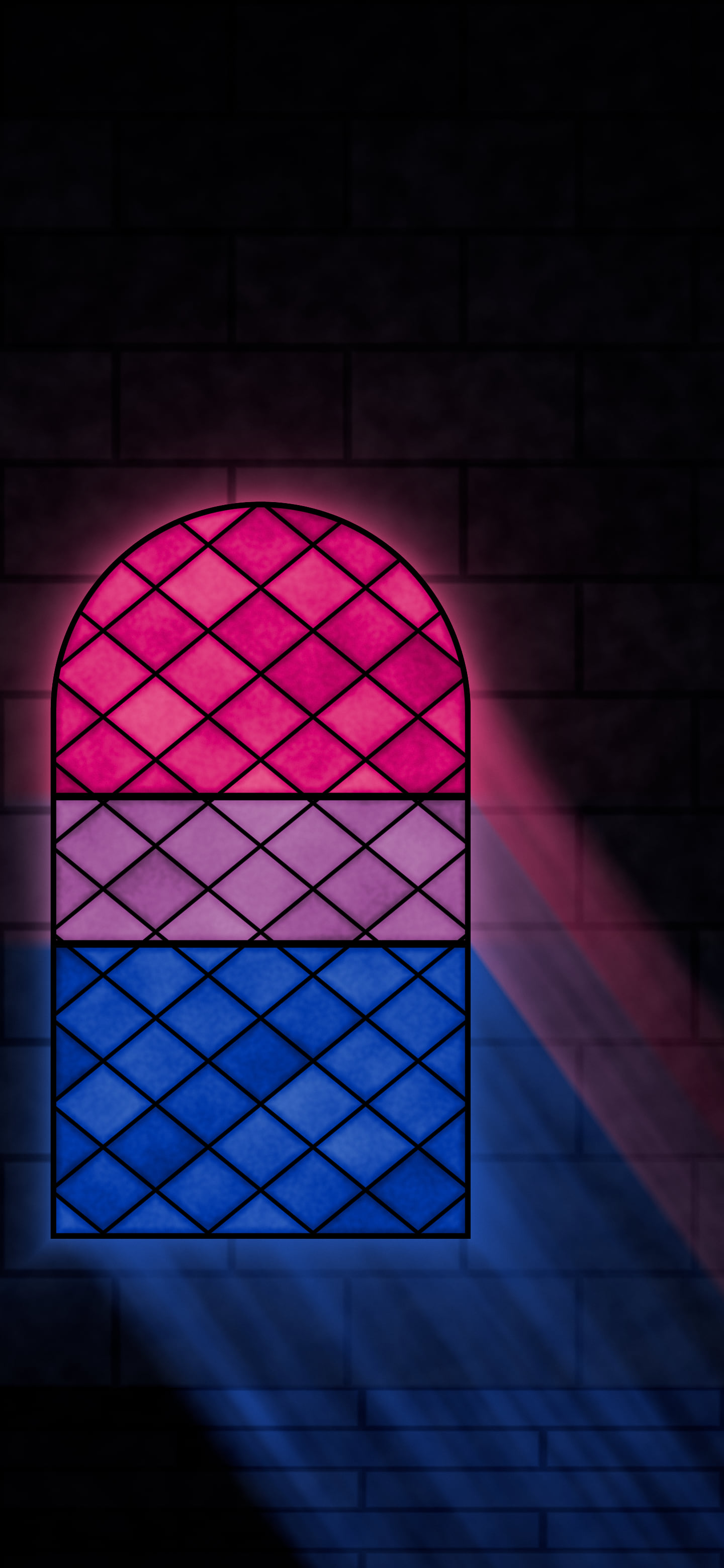 Bisexual Stained Glass Pride Flag wallpaper for iPhone and Android
