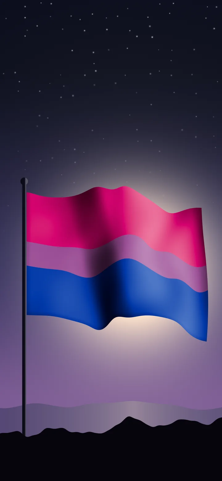 Bisexual Waving Pride Flag wallpaper for iPhone and Android