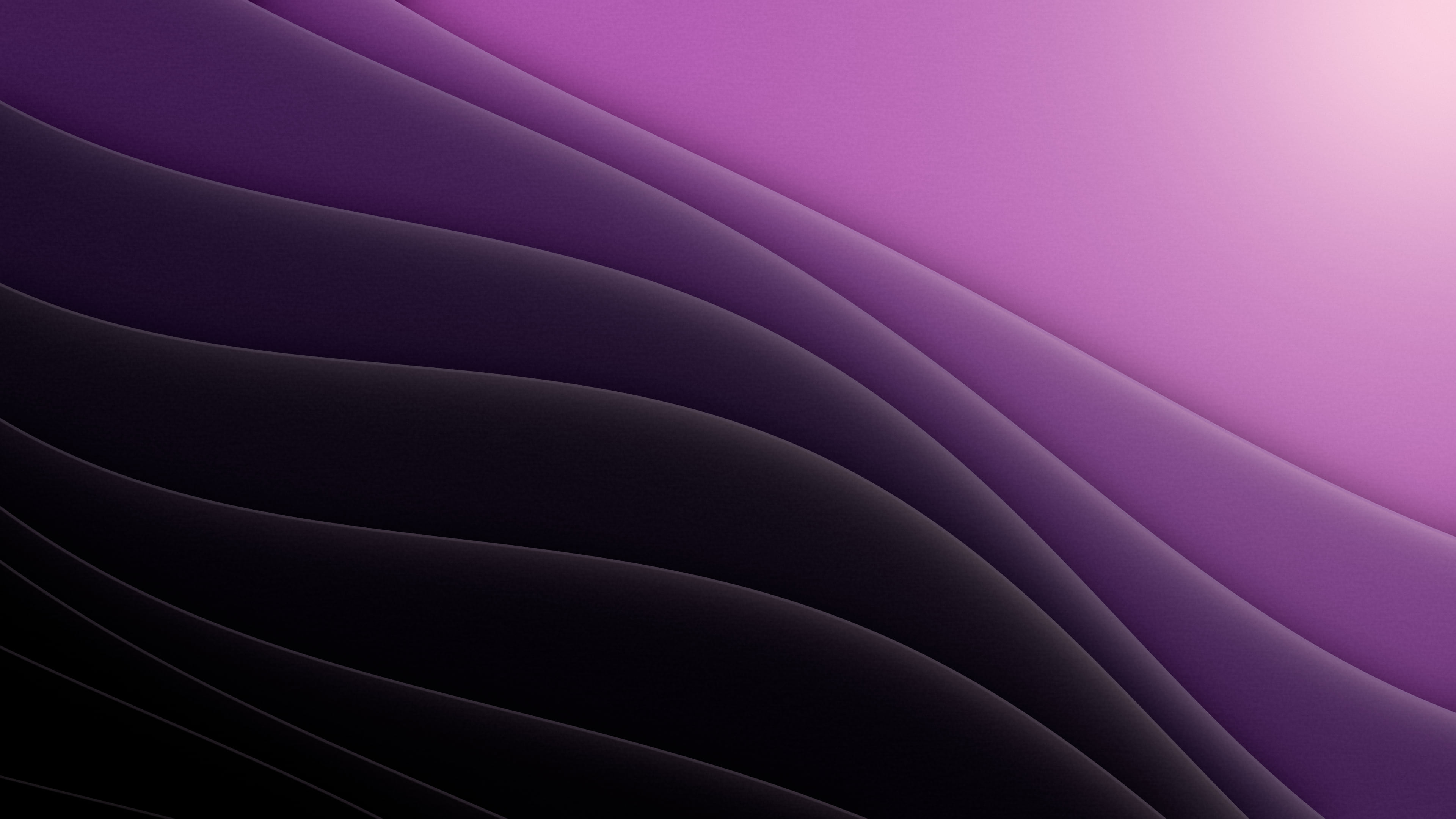Black 3D Paper Cut Abstract Curves desktop wallpaper in 4K