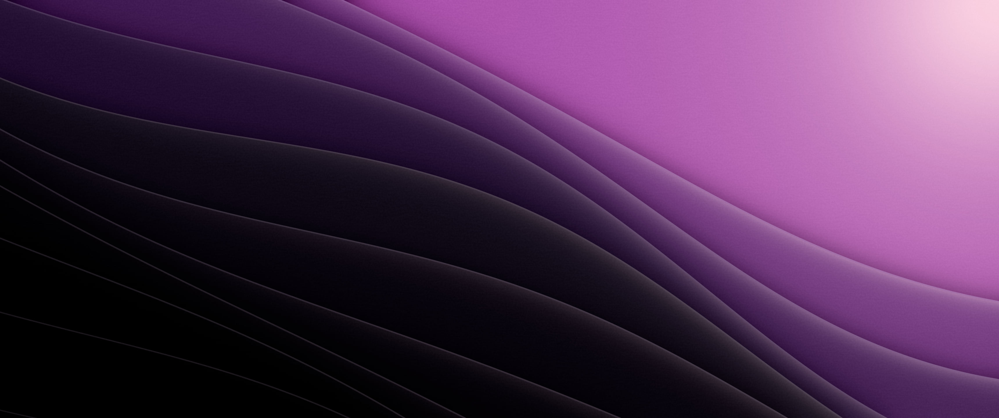 Black 3D Paper Cut Abstract Curves ultrawide wallpaper, 3440 × 1440