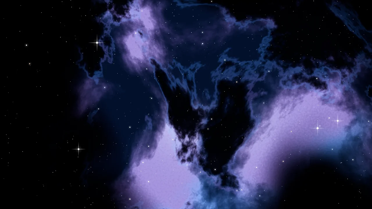 Black and Blue Nebula desktop wallpaper in 4K