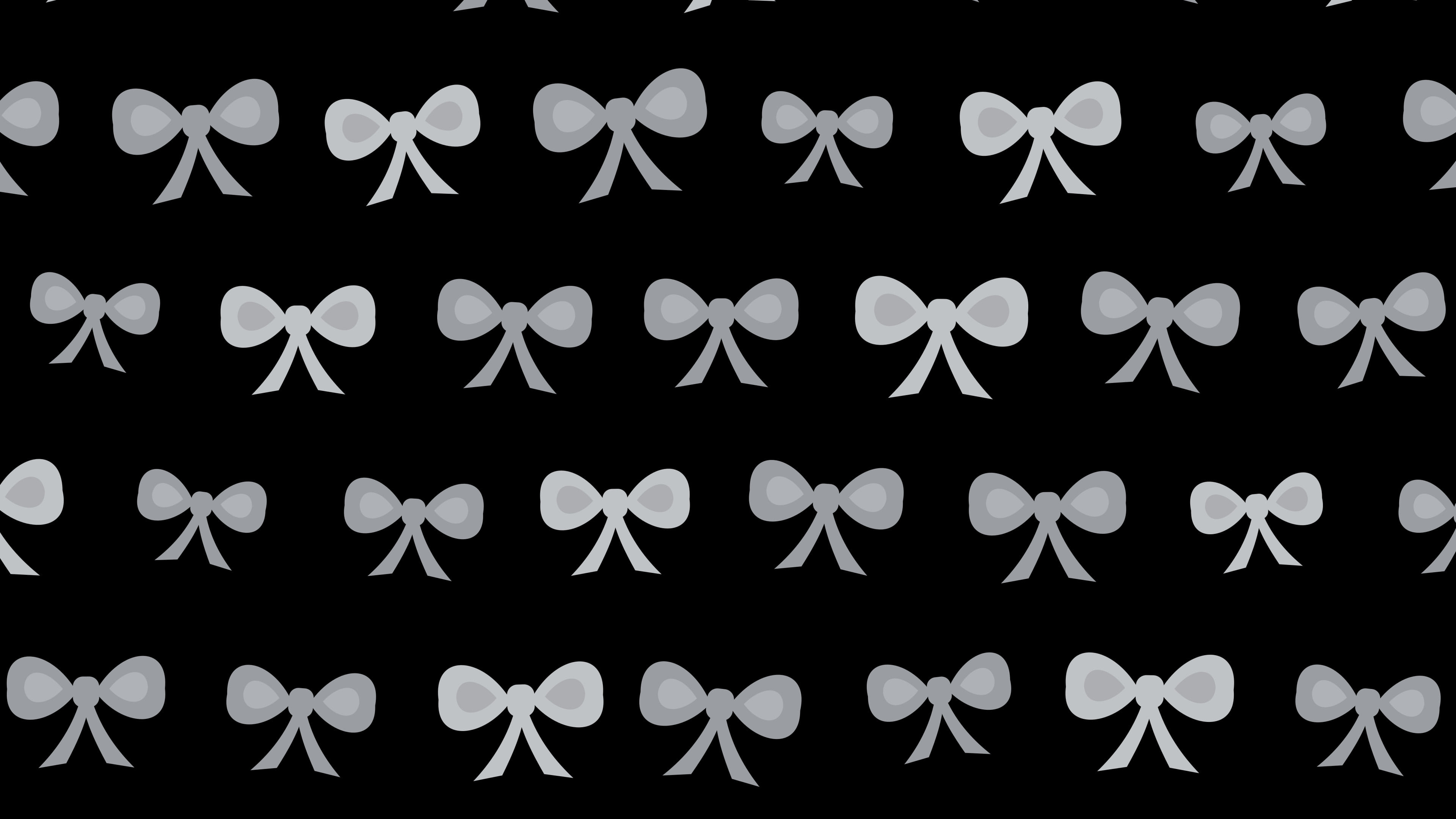 Black and Gray Bow Pattern desktop wallpaper in 4K