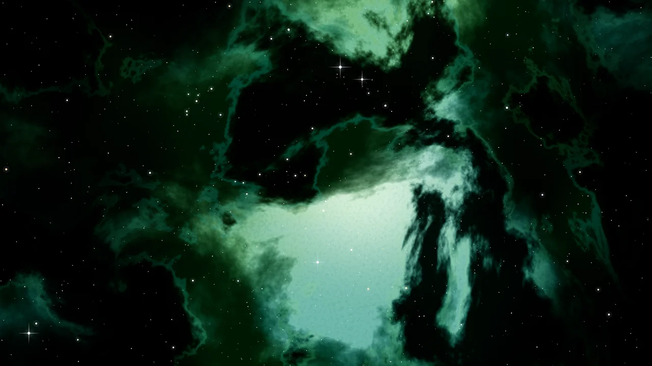 Black and Green Nebula desktop wallpaper in 4K