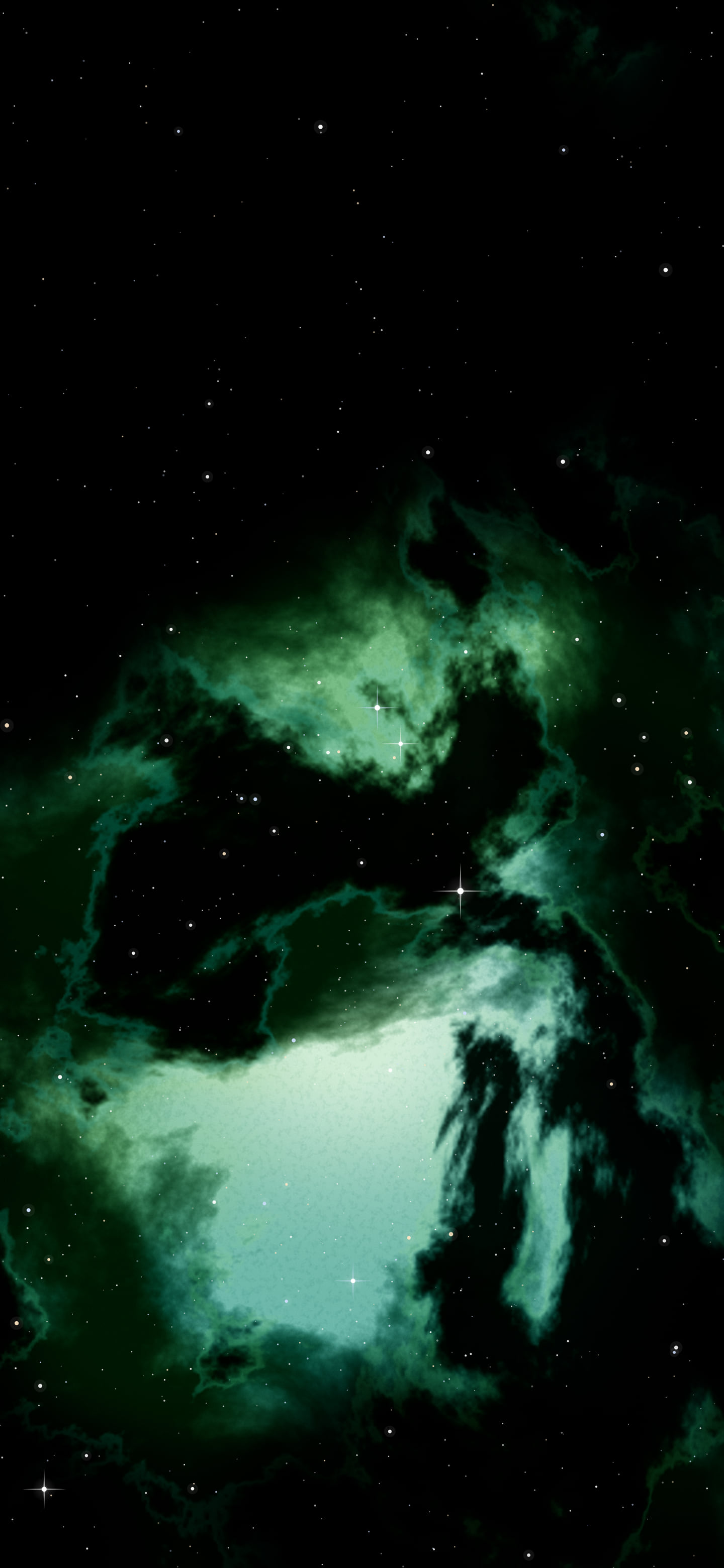 Black and Green Nebula wallpaper for iPhone and Android