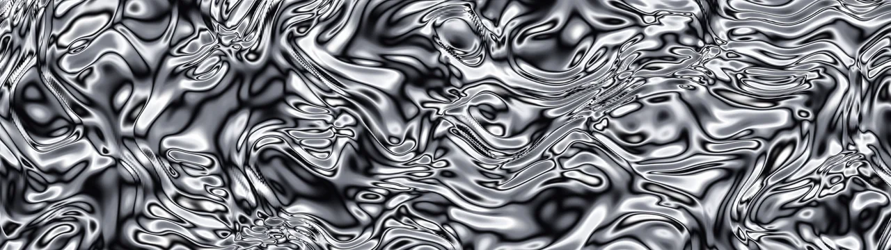 Black and White Liquid Chrome dual monitor wallpaper, 7680 × 2160