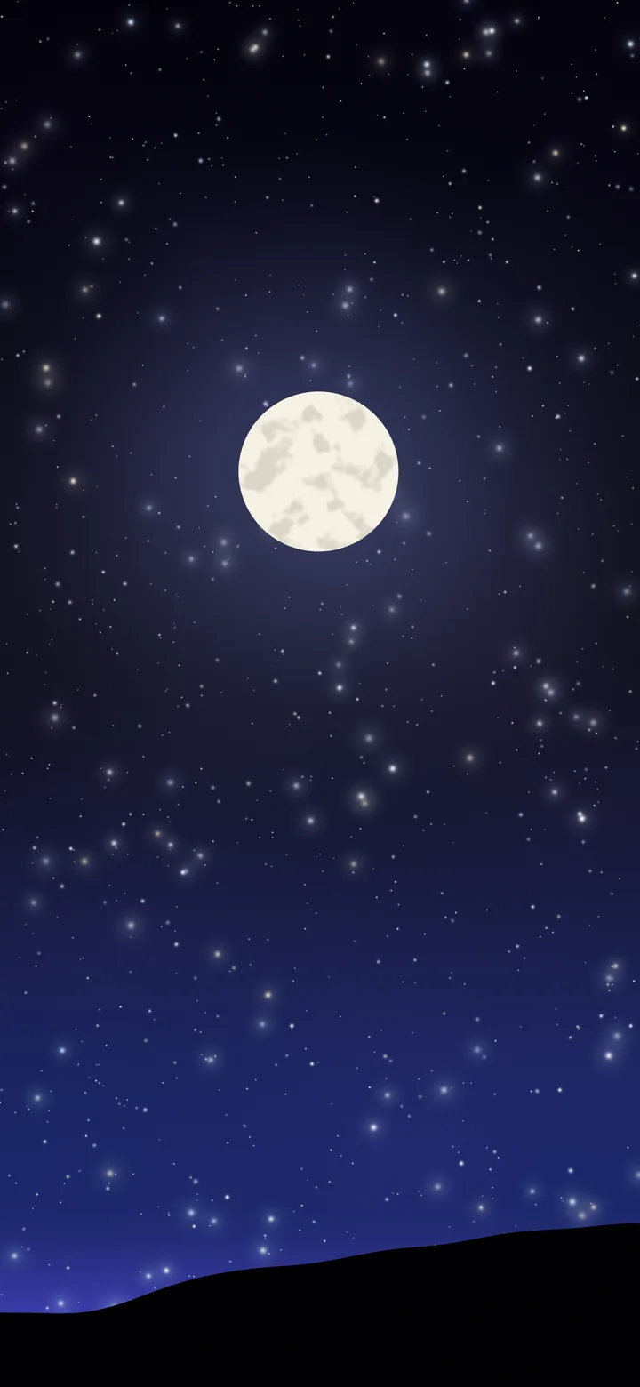 Black, Blue and Purple Moon and Stars Night Sky wallpaper for iPhone and Android