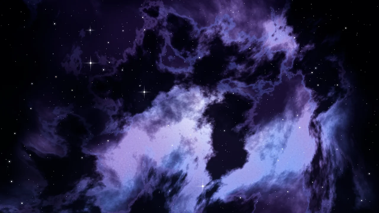 Black, Blue and Purple Nebula desktop wallpaper in 4K