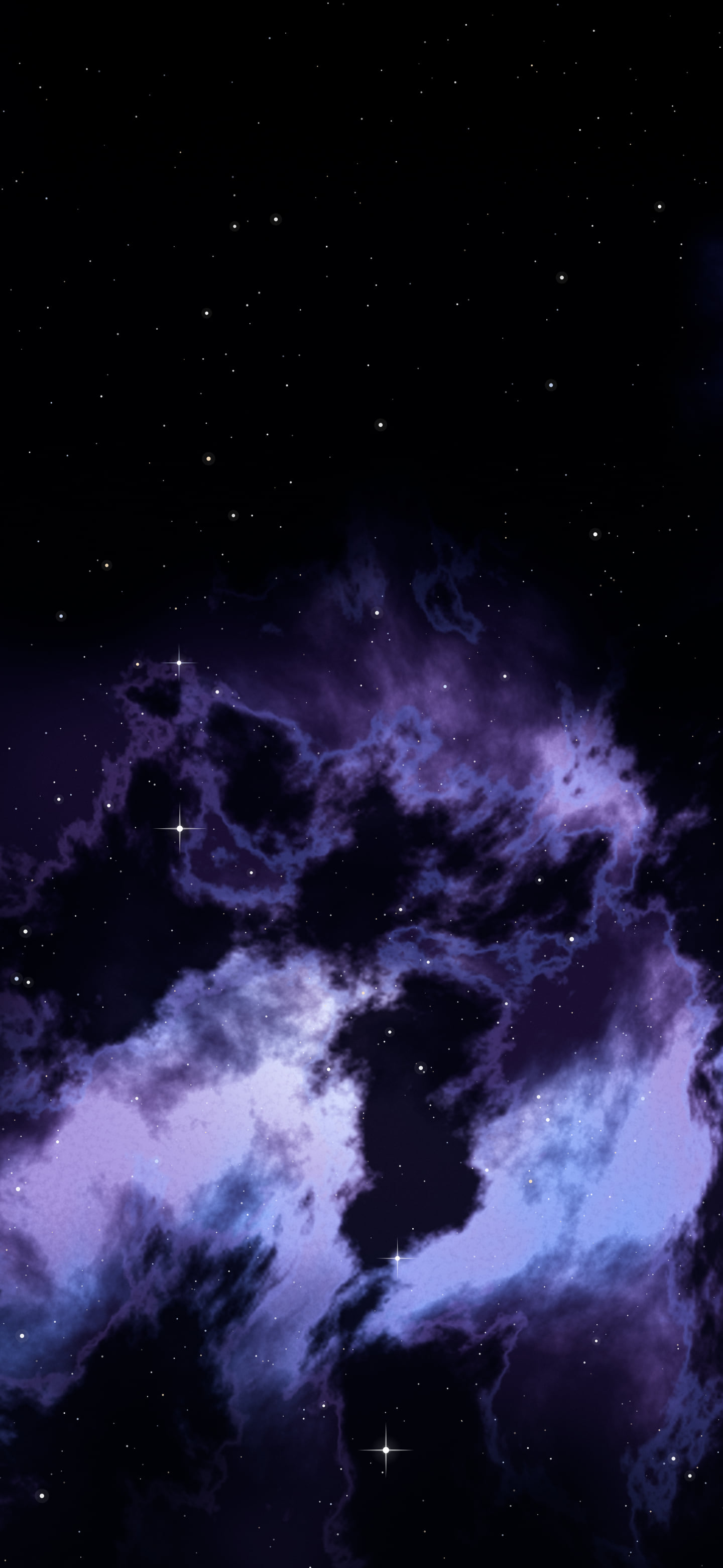 Black, Blue and Purple Nebula wallpaper for iPhone and Android