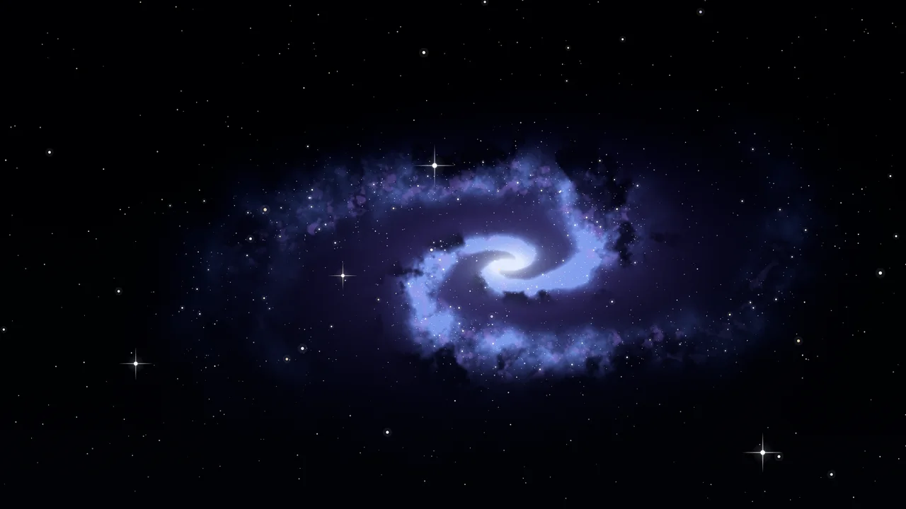 Black, Blue and Purple Spiral Galaxy desktop wallpaper in 4K