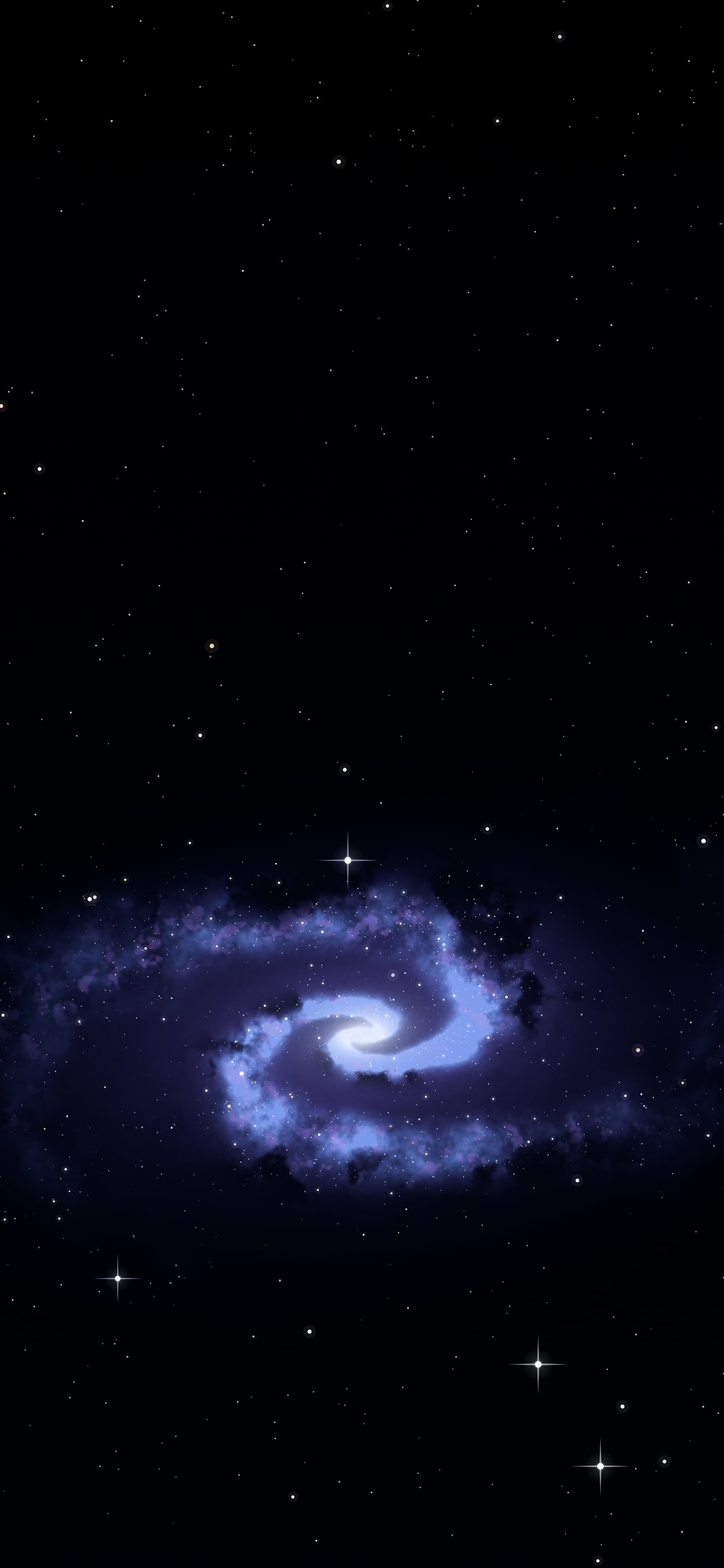 Black, Blue and Purple Spiral Galaxy wallpaper for iPhone and Android