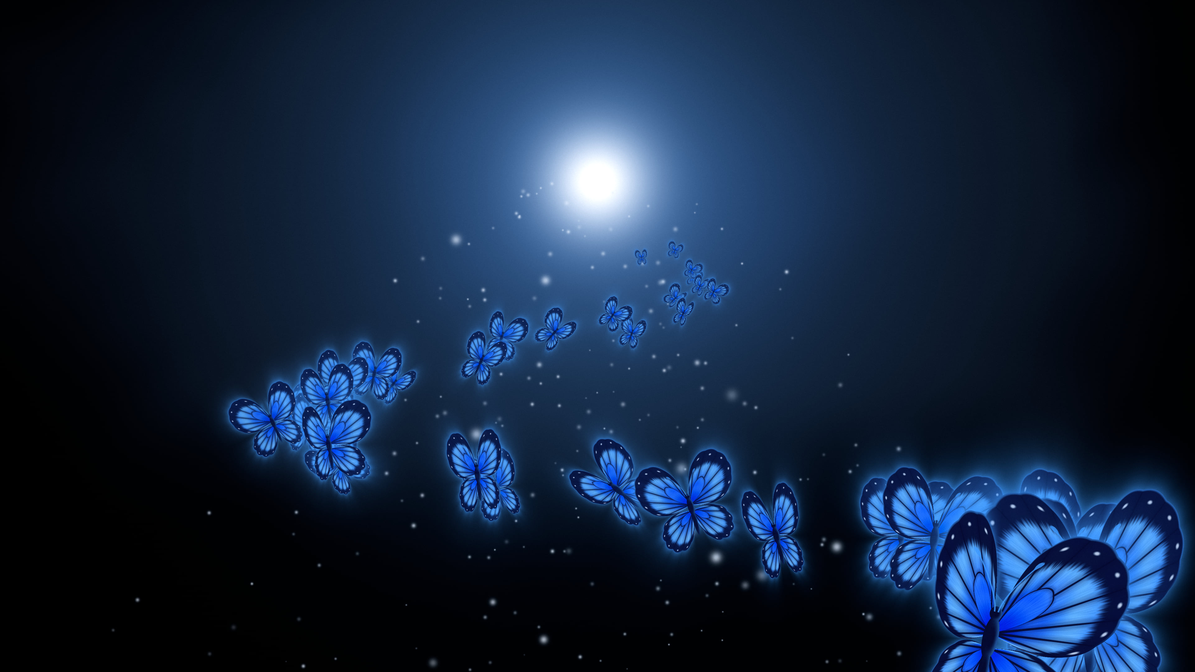 Black Butterfly Swarm desktop wallpaper in 4K