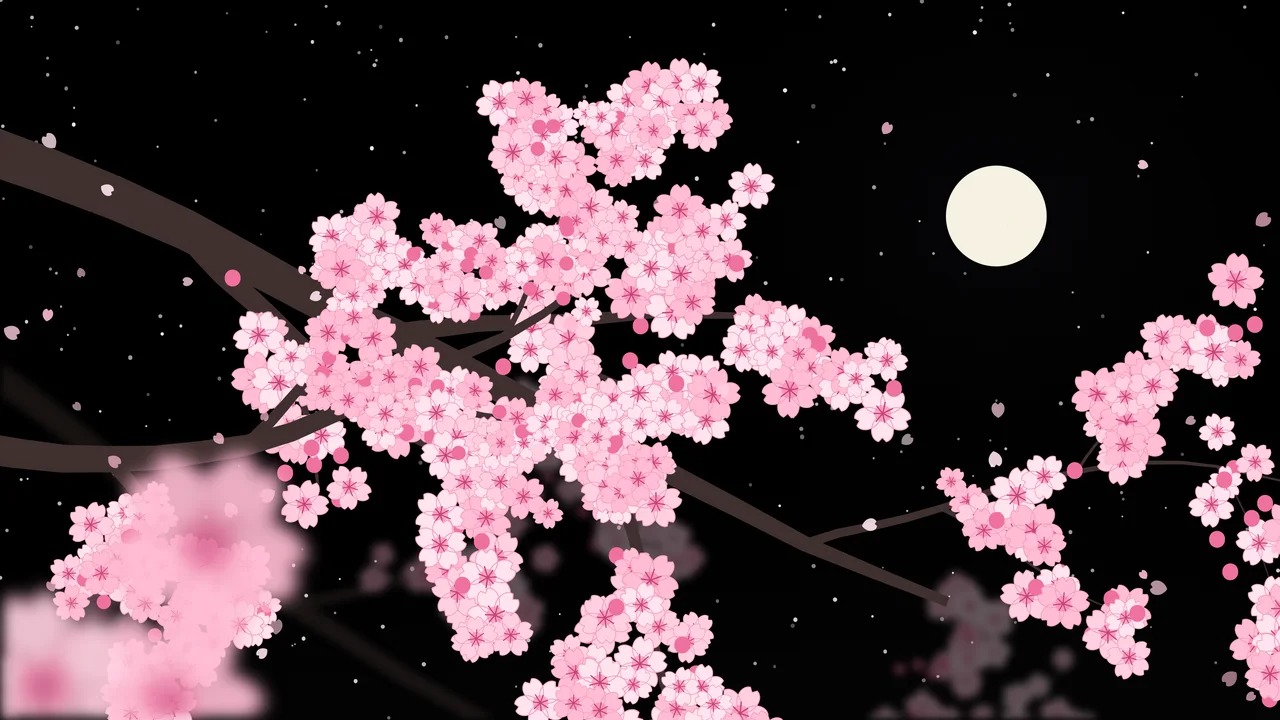 Black Cherry Blossom Branch desktop wallpaper in 4K