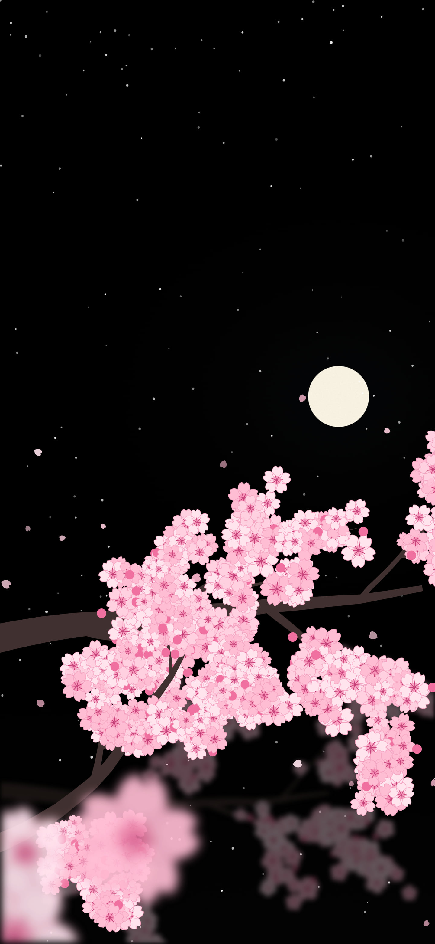 Black Cherry Blossom Branch wallpaper for iPhone and Android
