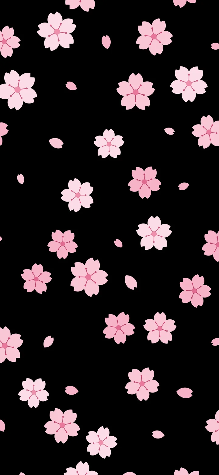 Black Cherry Blossom Pattern wallpaper for iPhone and Android