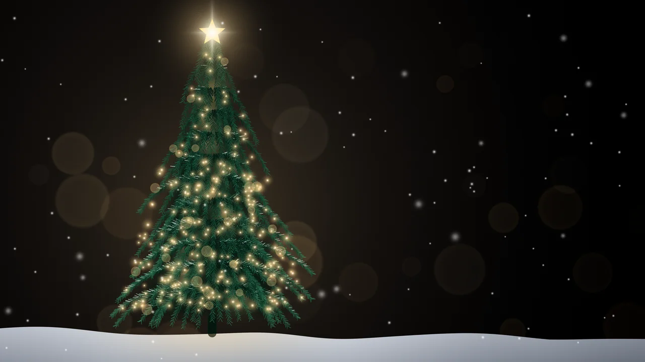 Black Christmas Tree desktop wallpaper in 4K