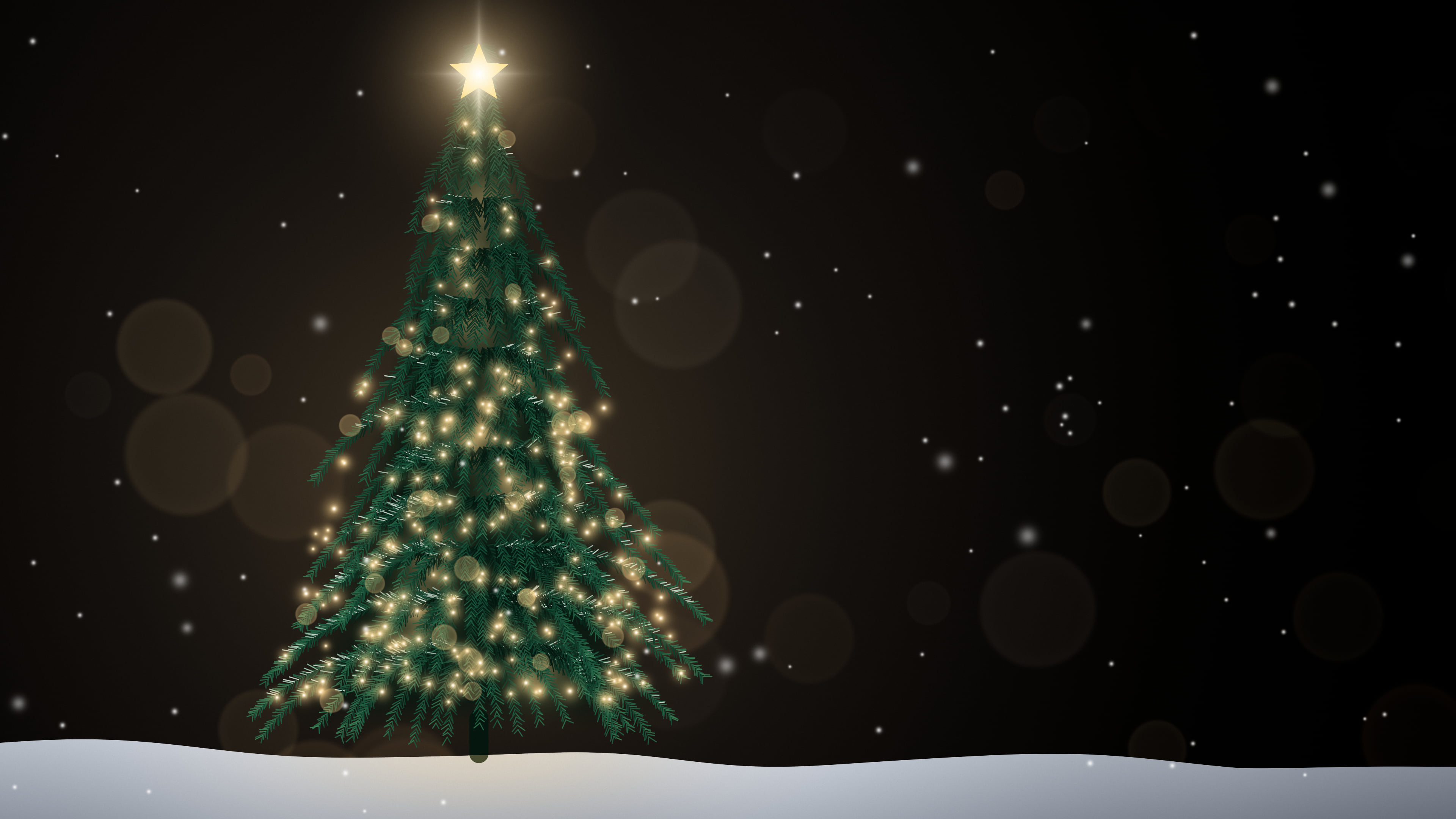 Black Christmas Tree desktop wallpaper in 4K