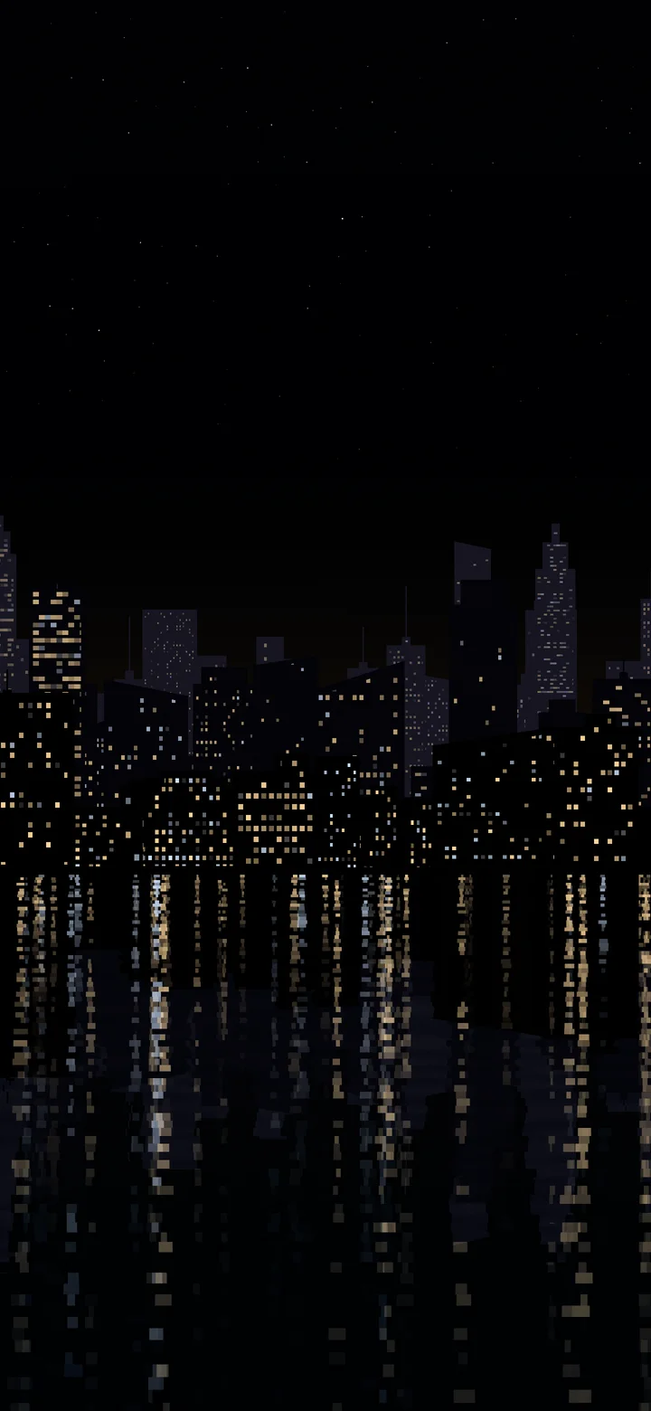 Black City Lights Reflection wallpaper for iPhone and Android