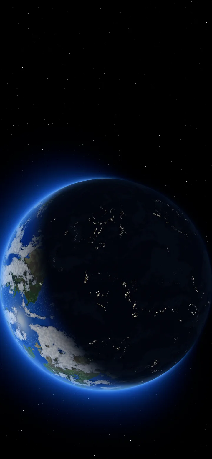 Black Crescent Earth wallpaper for iPhone and Android