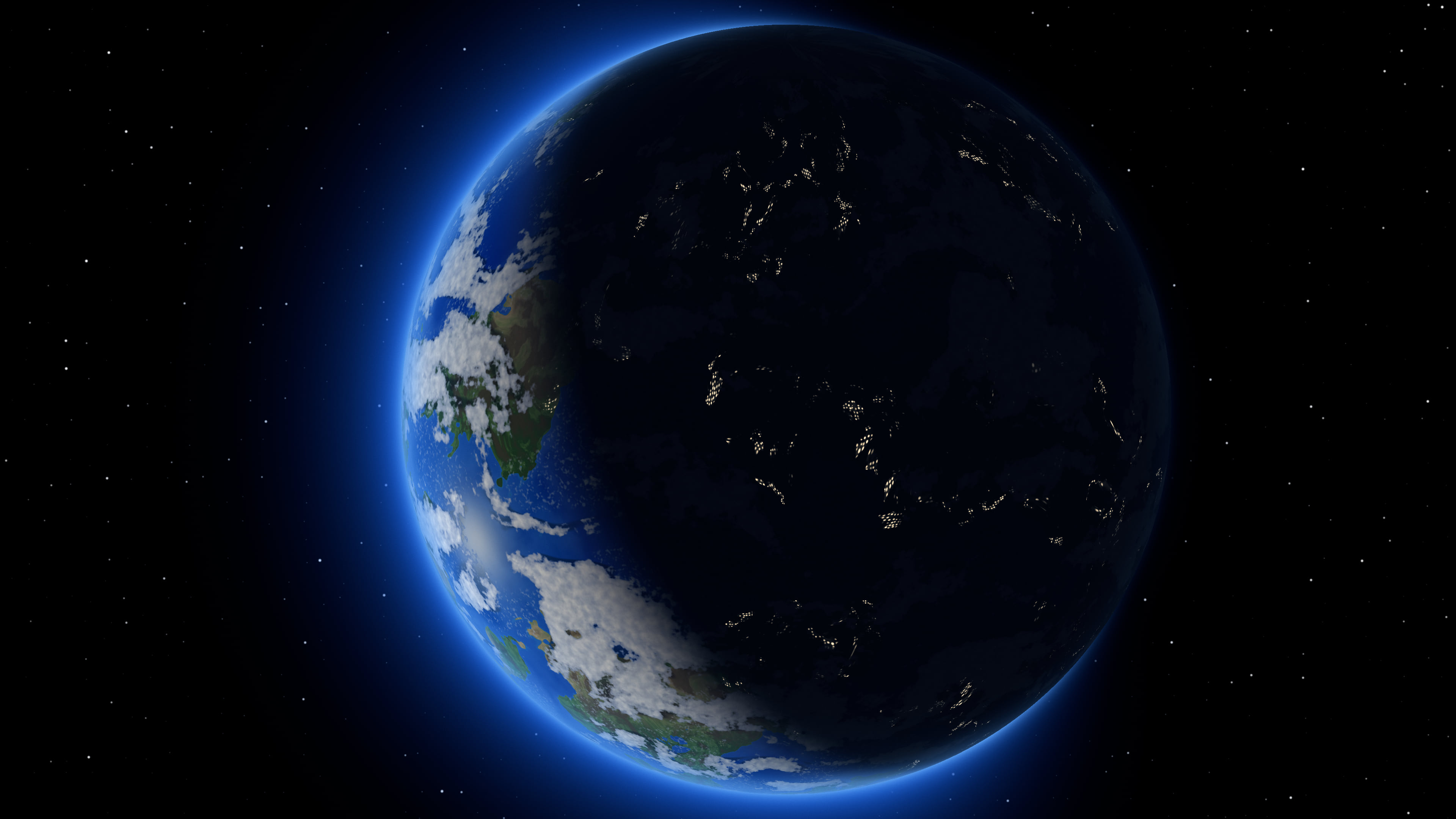 Black Crescent Earth desktop wallpaper in 4K