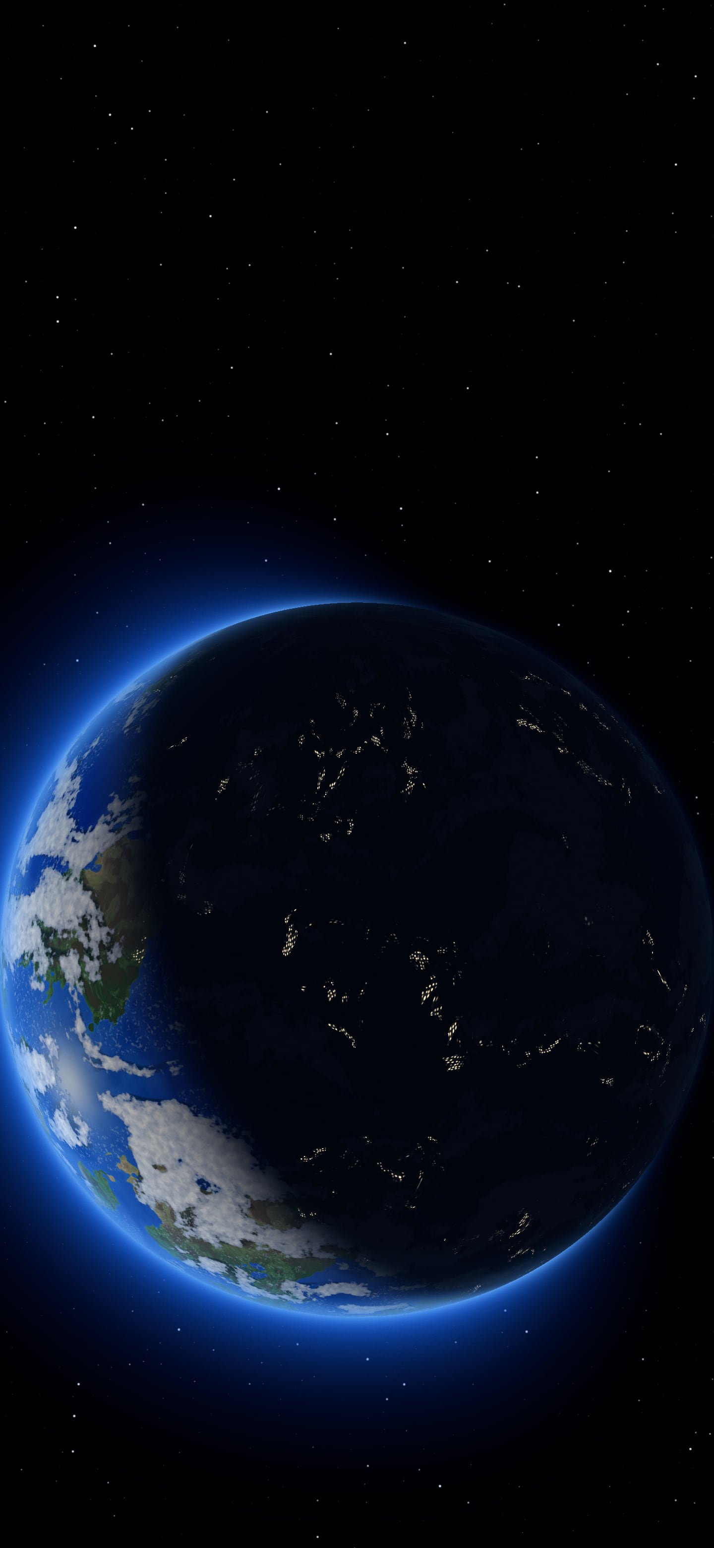 Black Crescent Earth wallpaper for iPhone and Android