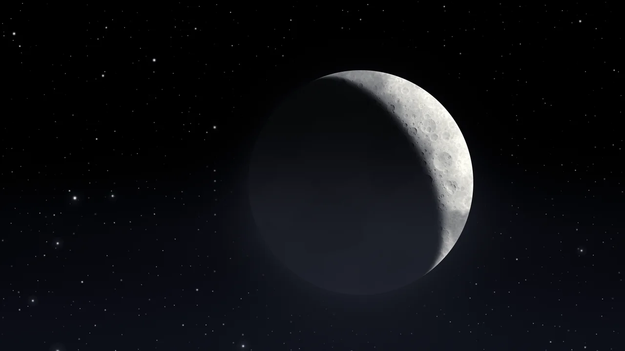 Black Crescent Moon desktop wallpaper in 4K