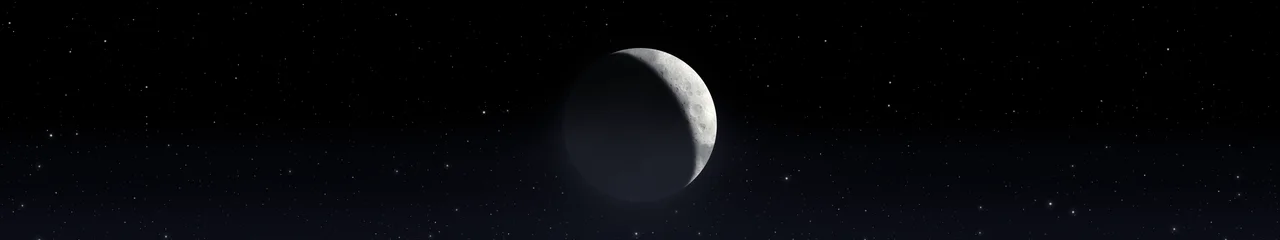 Black Crescent Moon triple monitor wallpaper, 7680 × 1440