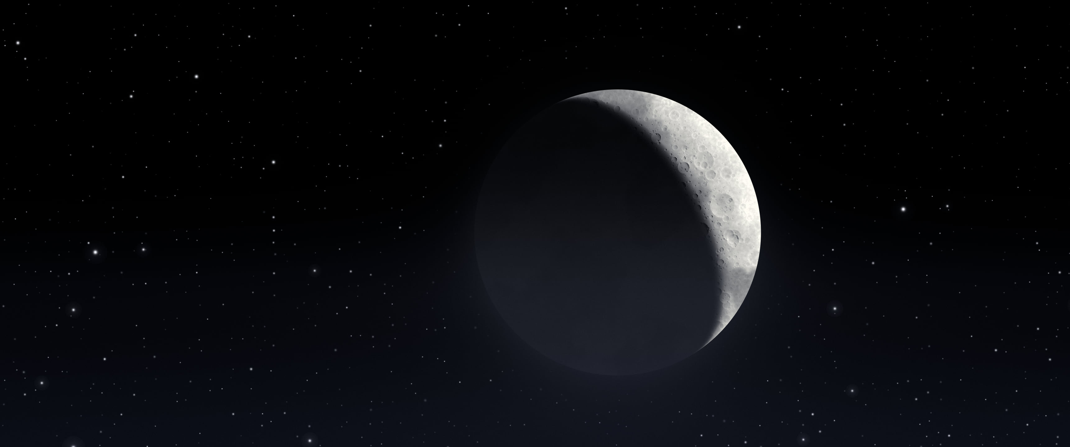 Black Crescent Moon ultrawide wallpaper, 3440 × 1440