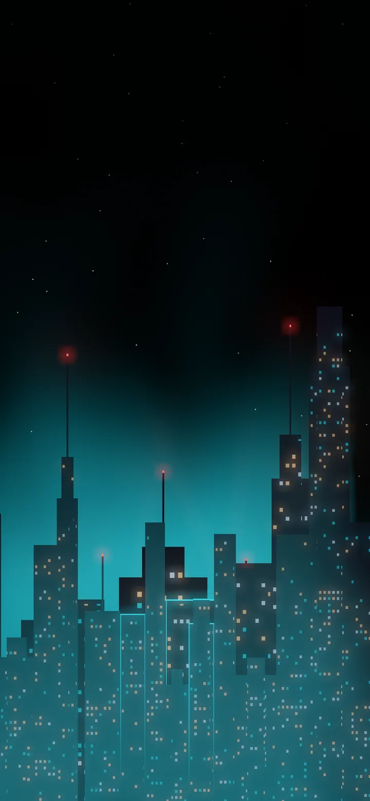 Black Cyberpunk Skyline wallpaper for iPhone and Android