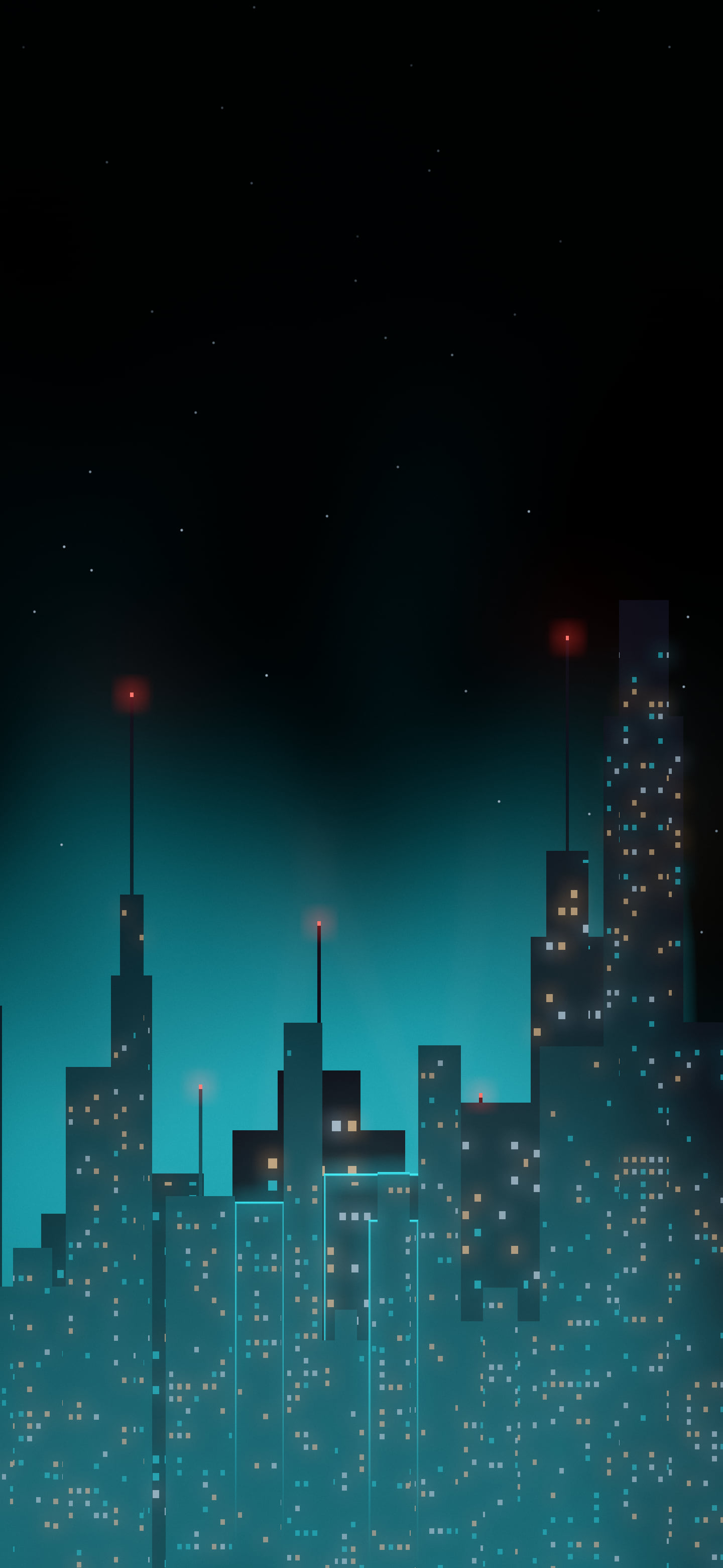 Black Cyberpunk Skyline wallpaper for iPhone and Android