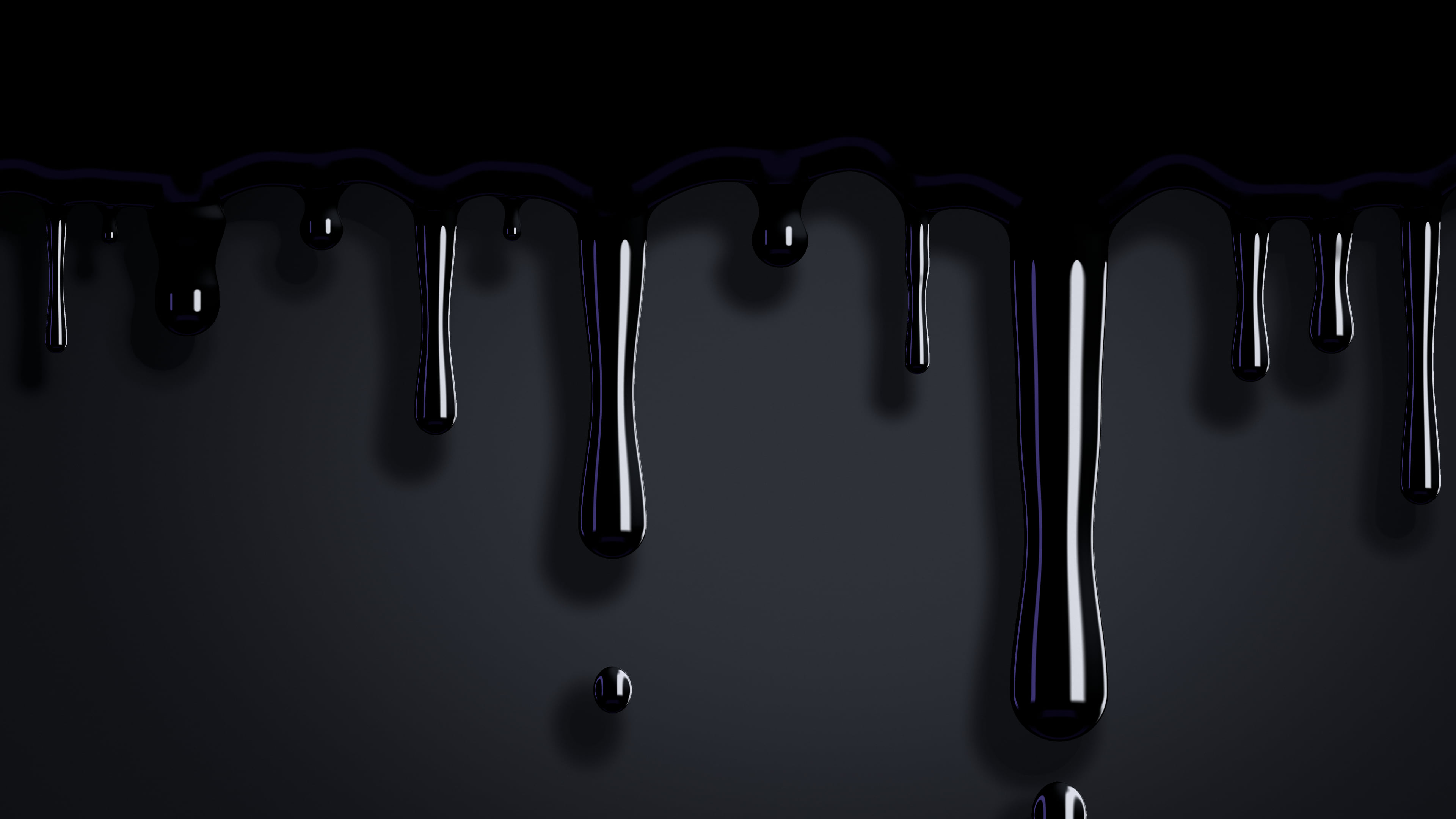 Black Dripping Slime desktop wallpaper in 4K