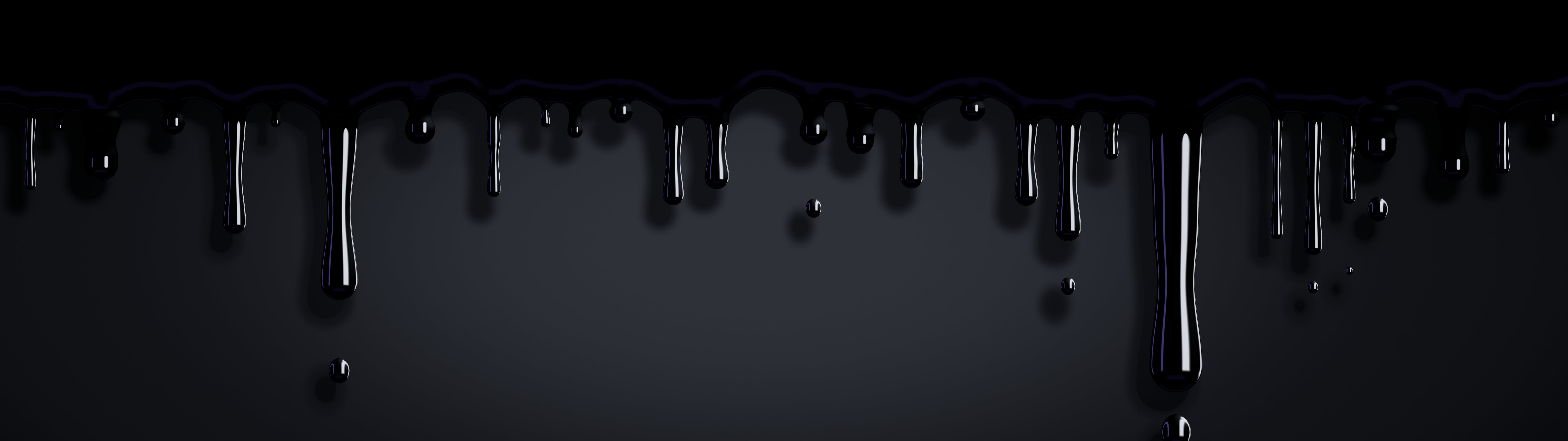 Black Dripping Slime dual monitor wallpaper, 7680 × 2160