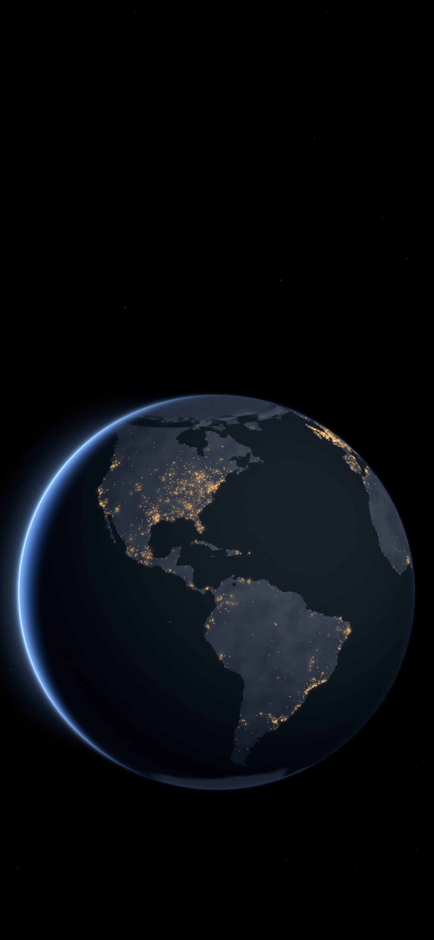Black Earth at Night over the Americas wallpaper for iPhone and Android