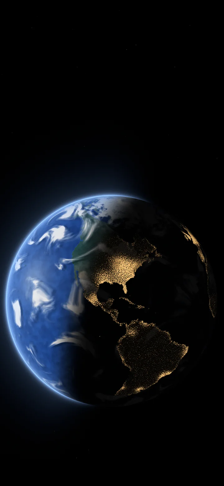 Black Earth City Lights from Space wallpaper for iPhone and Android