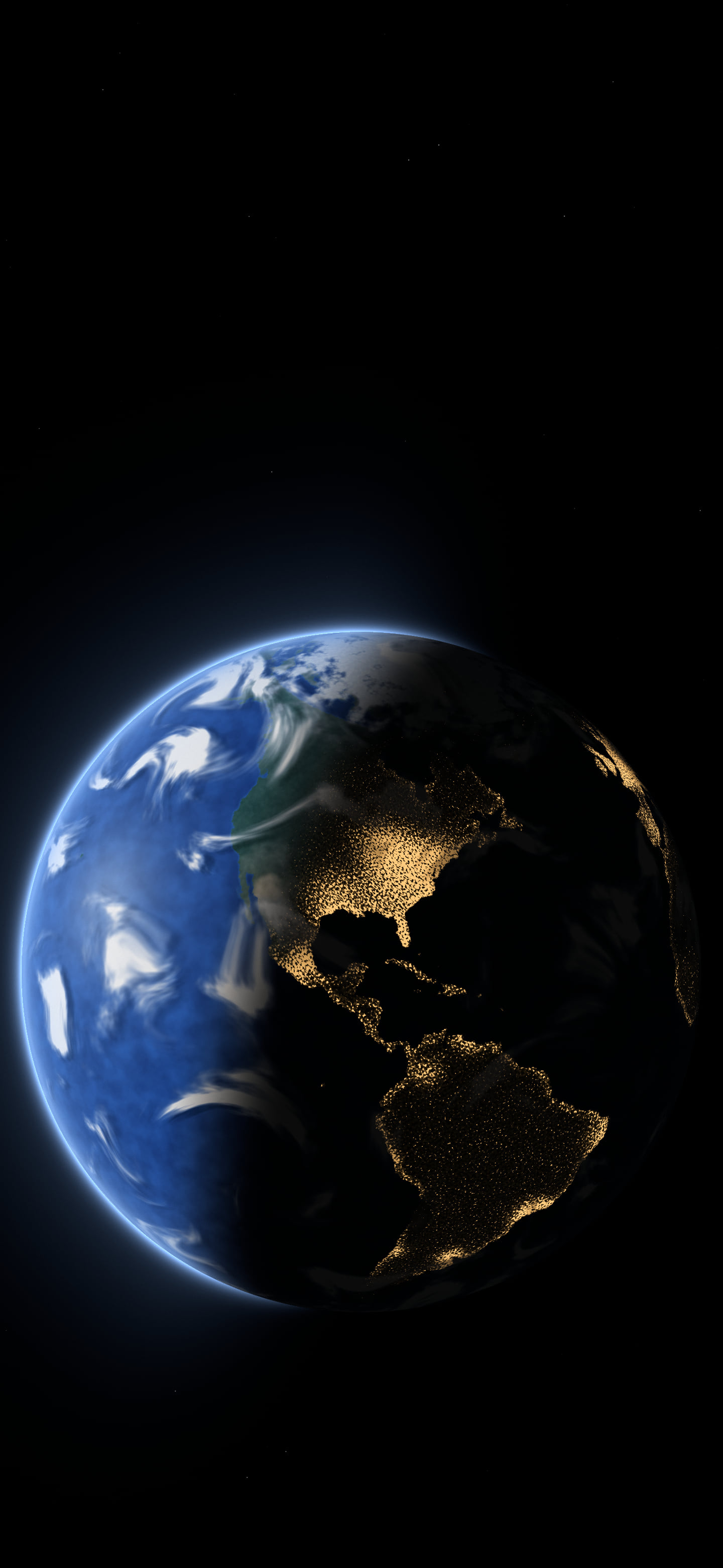 Black Earth City Lights from Space wallpaper for iPhone and Android