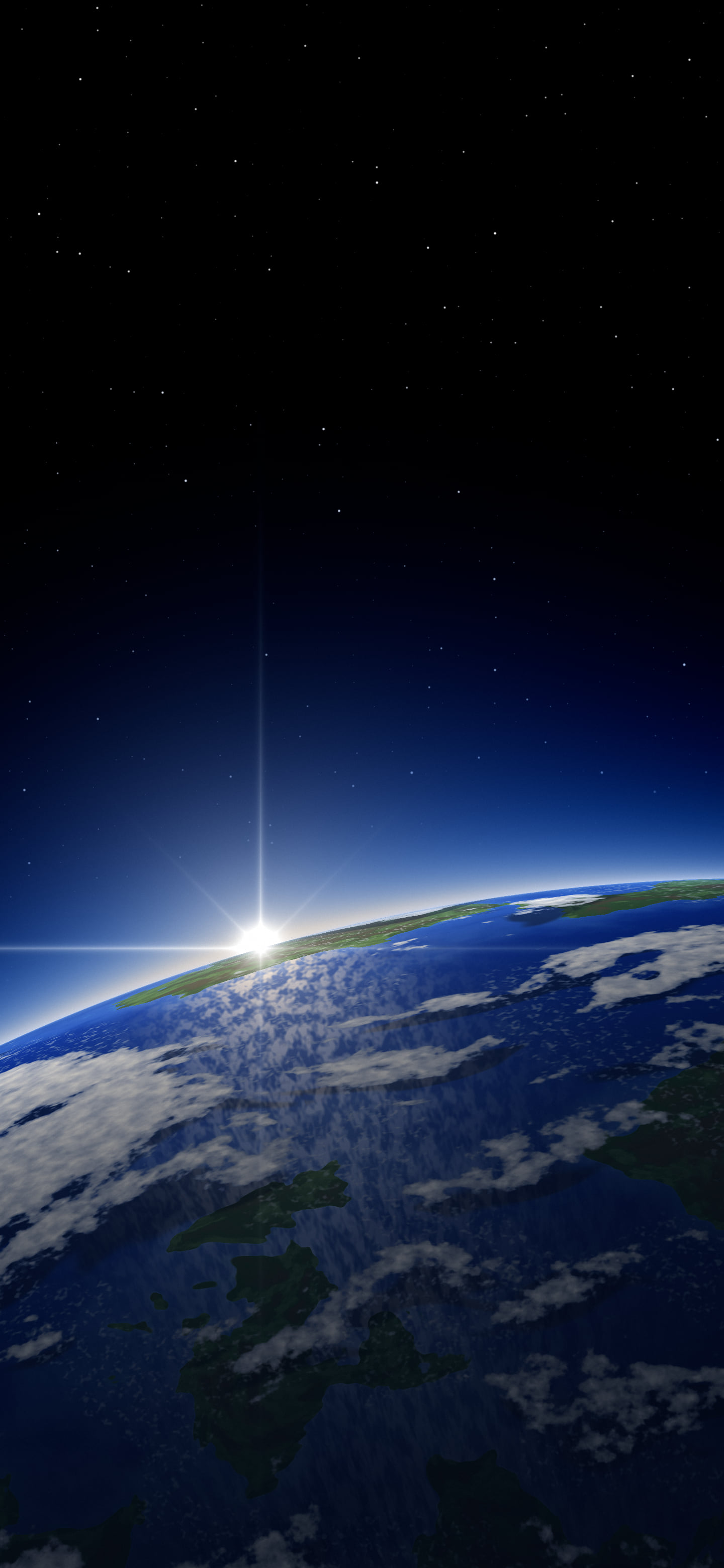 Black Earth Sunrise from Space wallpaper for iPhone and Android