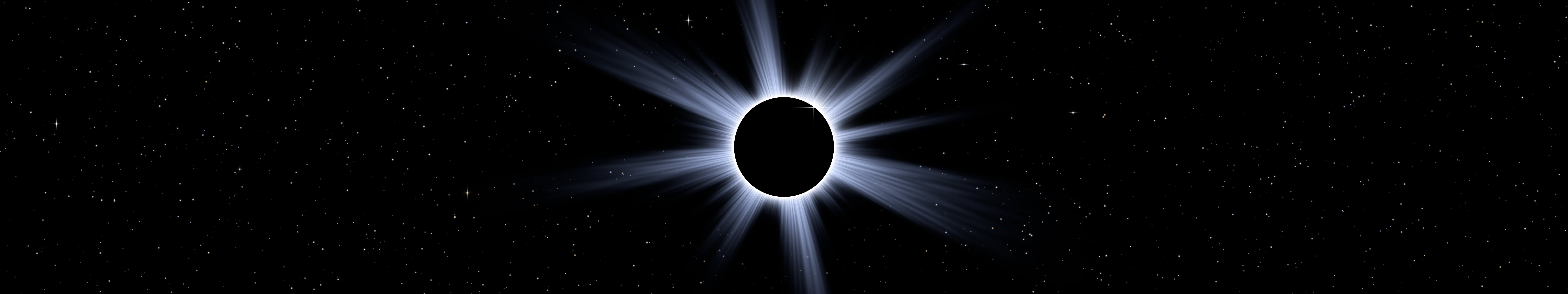 Black Eclipse triple monitor wallpaper, 7680 × 1440
