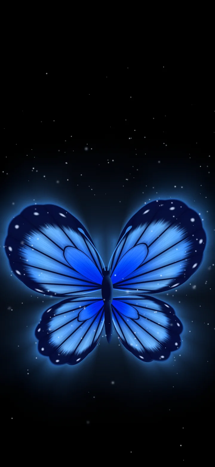 Black Glowing Butterfly wallpaper for iPhone and Android